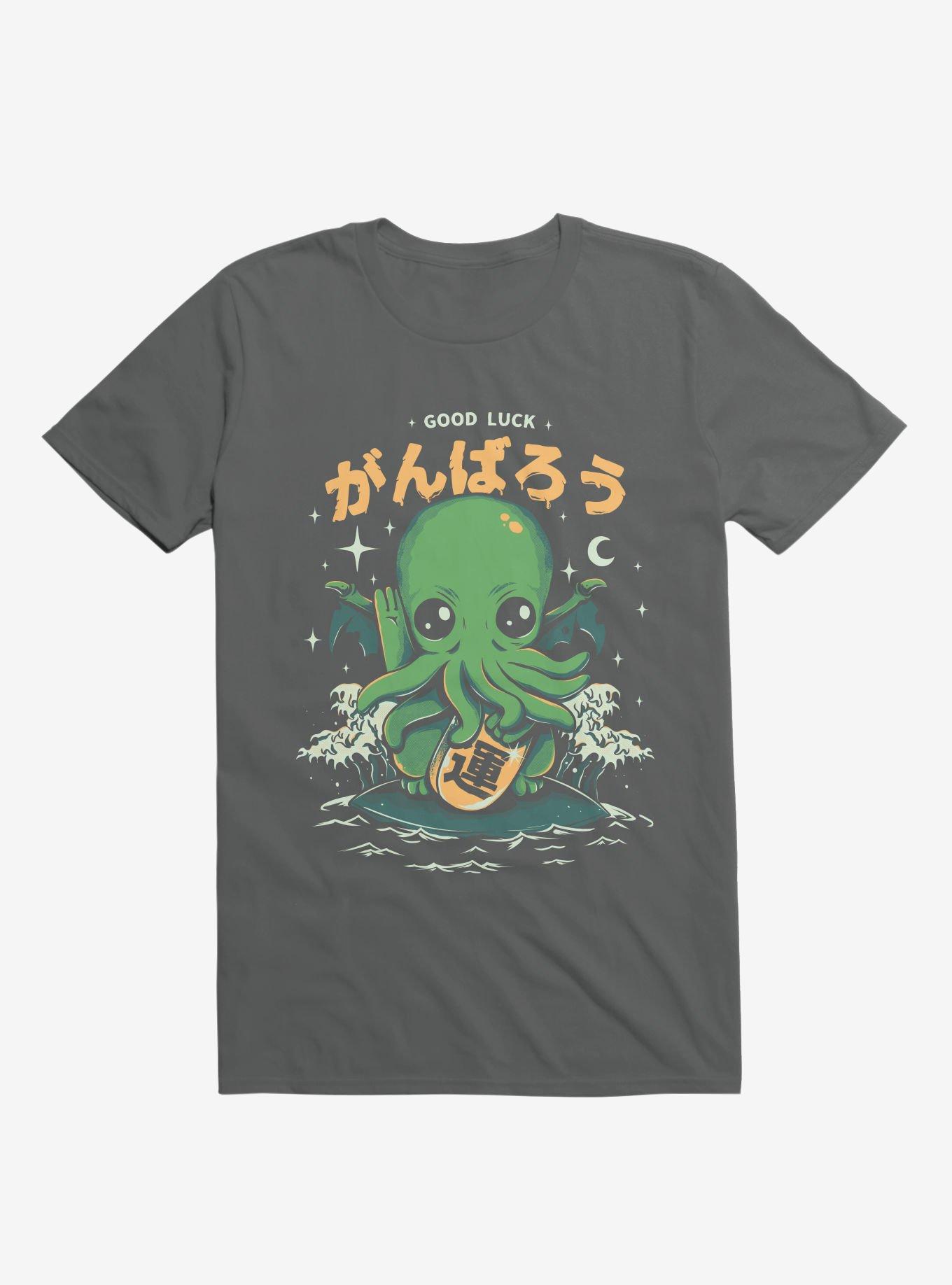 Good Luck Cutethulhu Charcoal Grey T-Shirt, , hi-res