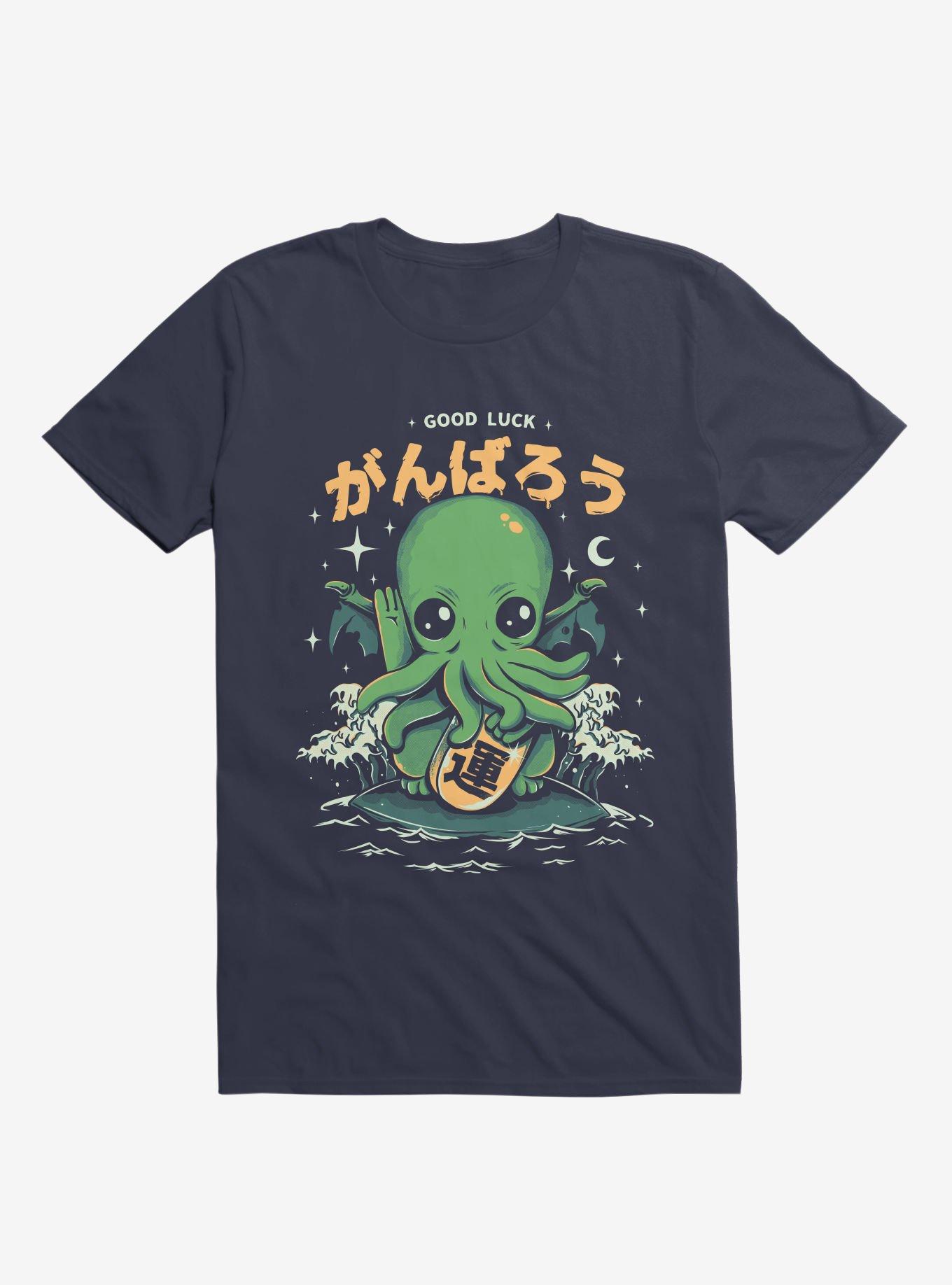 Good Luck Cutethulhu Navy Blue T-Shirt, NAVY, hi-res
