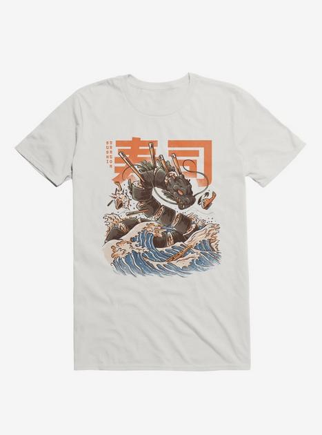 Great Sushi Dragon Attack White T-Shirt - WHITE | Hot Topic