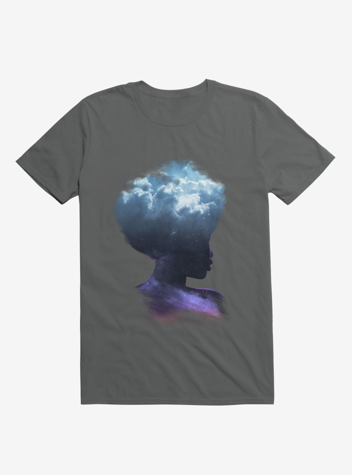 Head In The Clouds Galaxy Charcoal Grey T-Shirt, CHARCOAL, hi-res