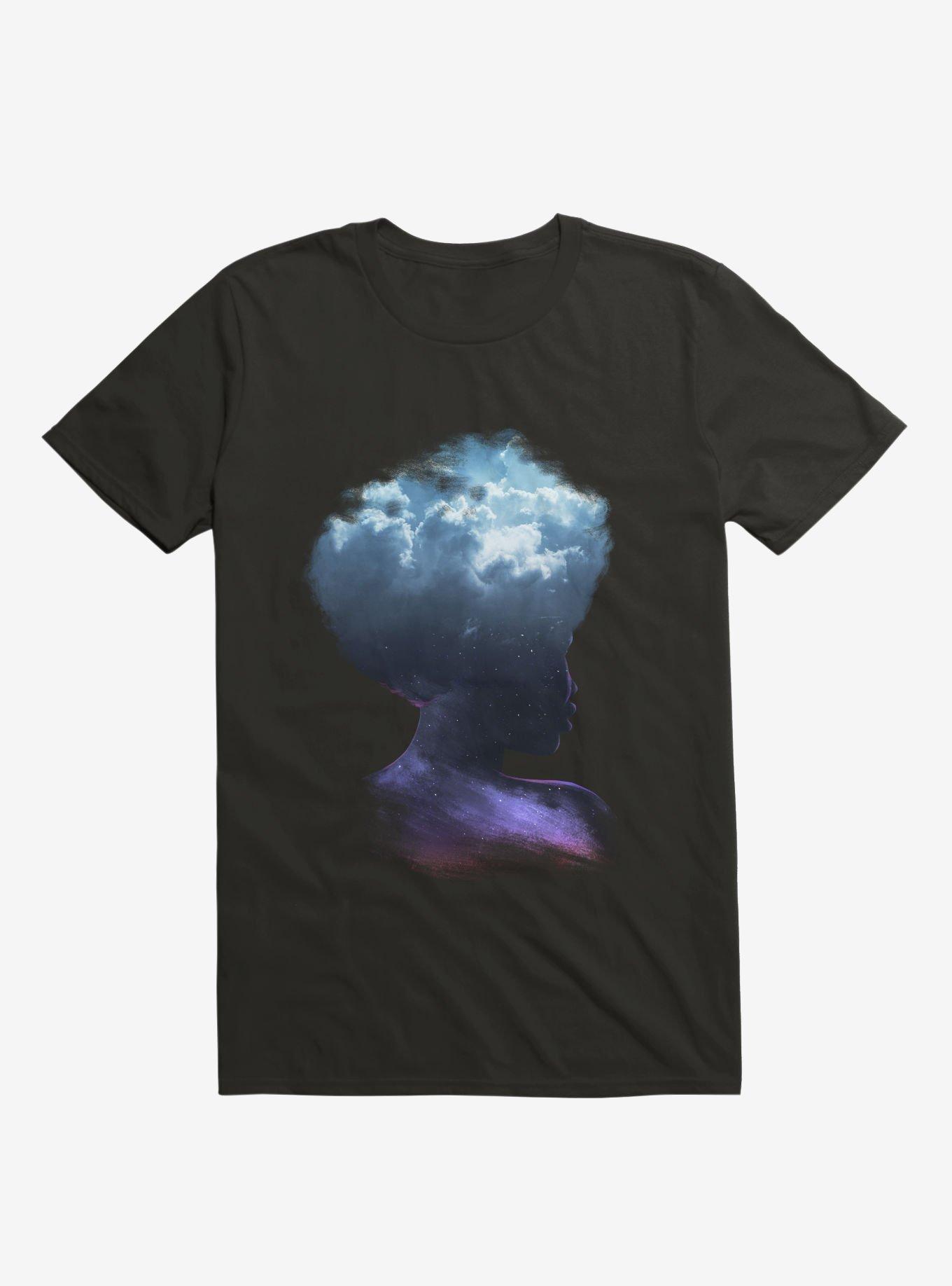 Head In The Clouds Galaxy Black T-Shirt, , hi-res