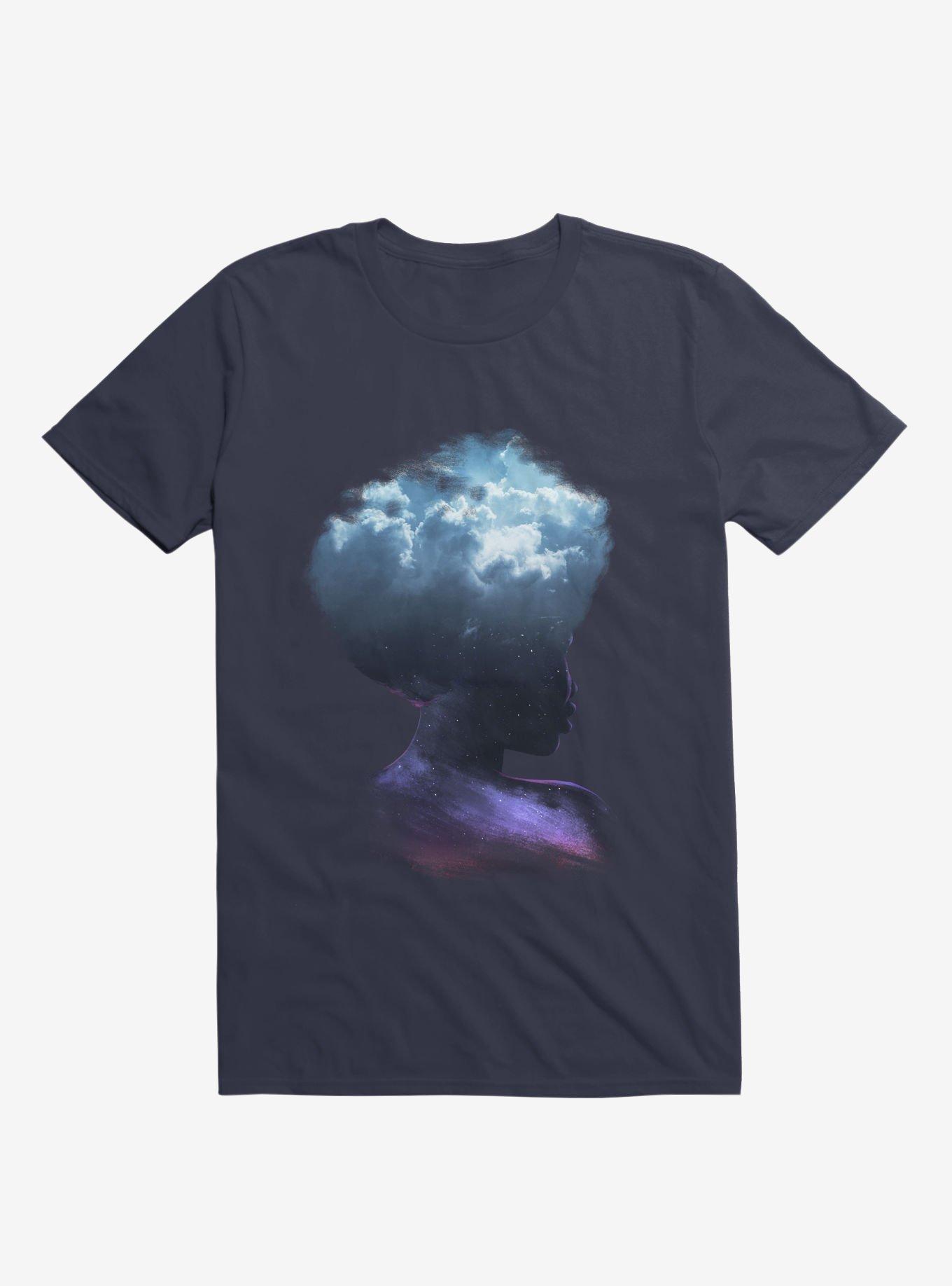 Head In The Clouds Galaxy Navy Blue T-Shirt, , hi-res