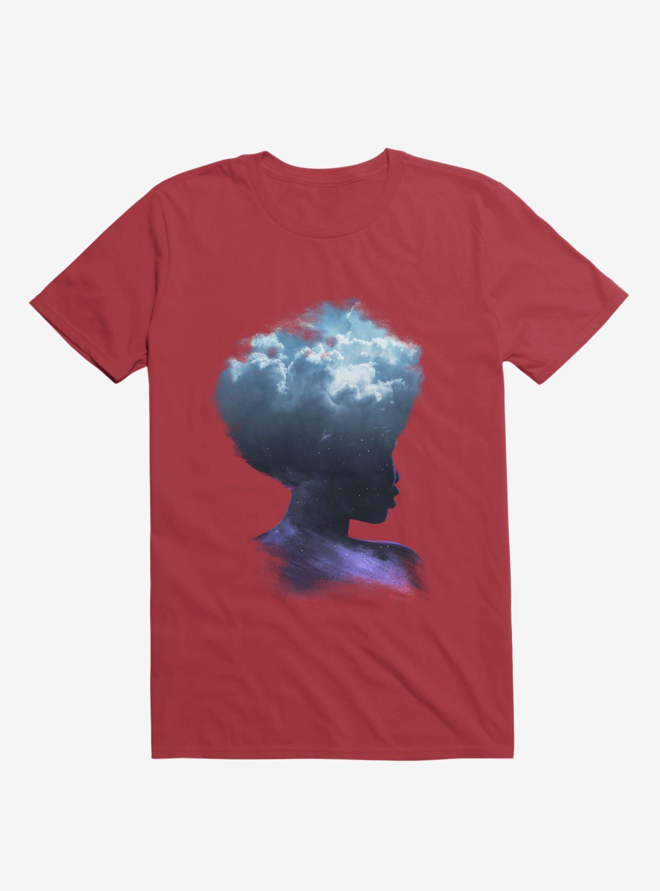 Head In The Clouds Galaxy Red T-Shirt, RED, hi-res
