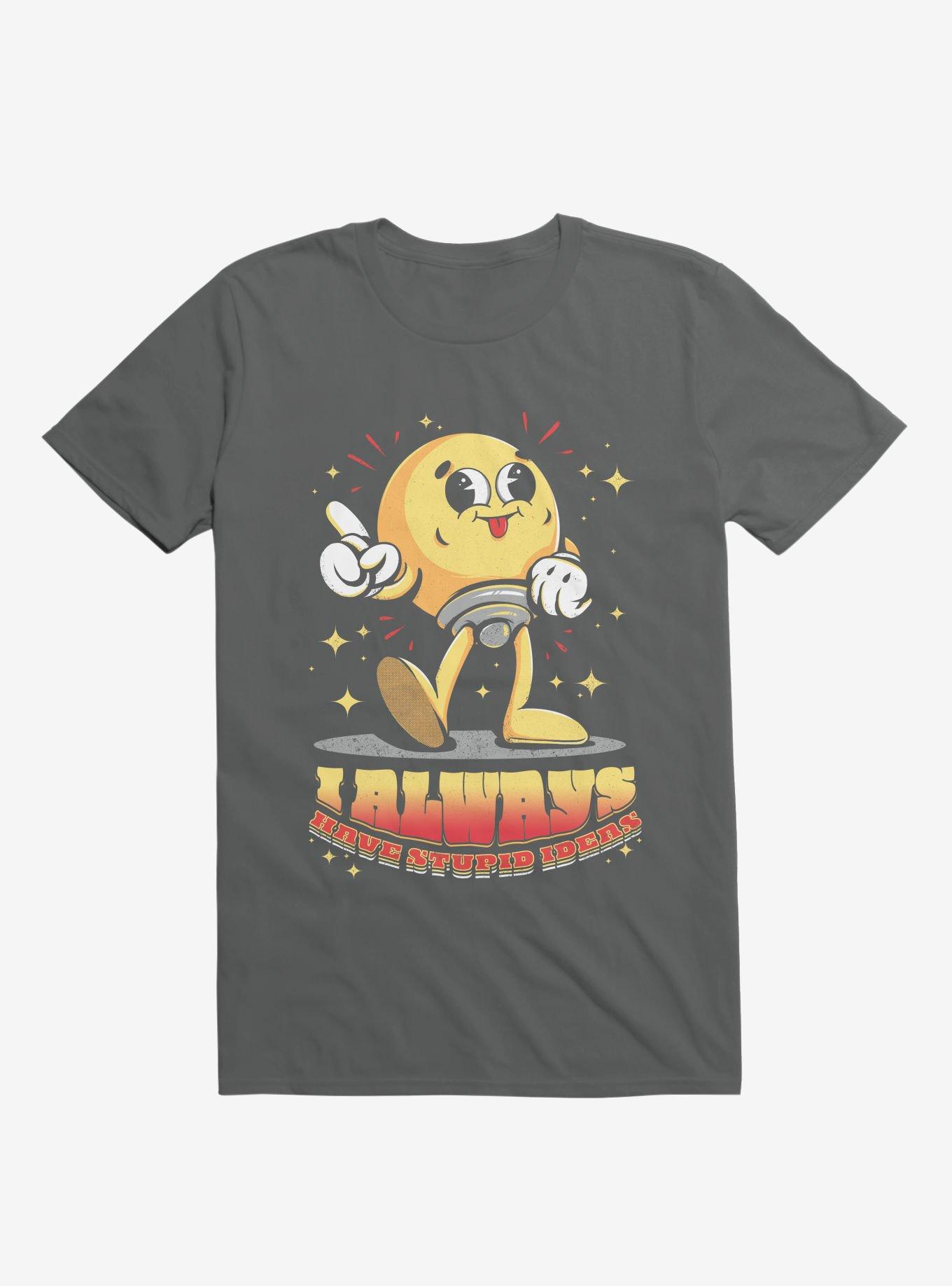 I Always Have Stupid Ideas Lightbulb Charcoal Grey T-Shirt, , hi-res