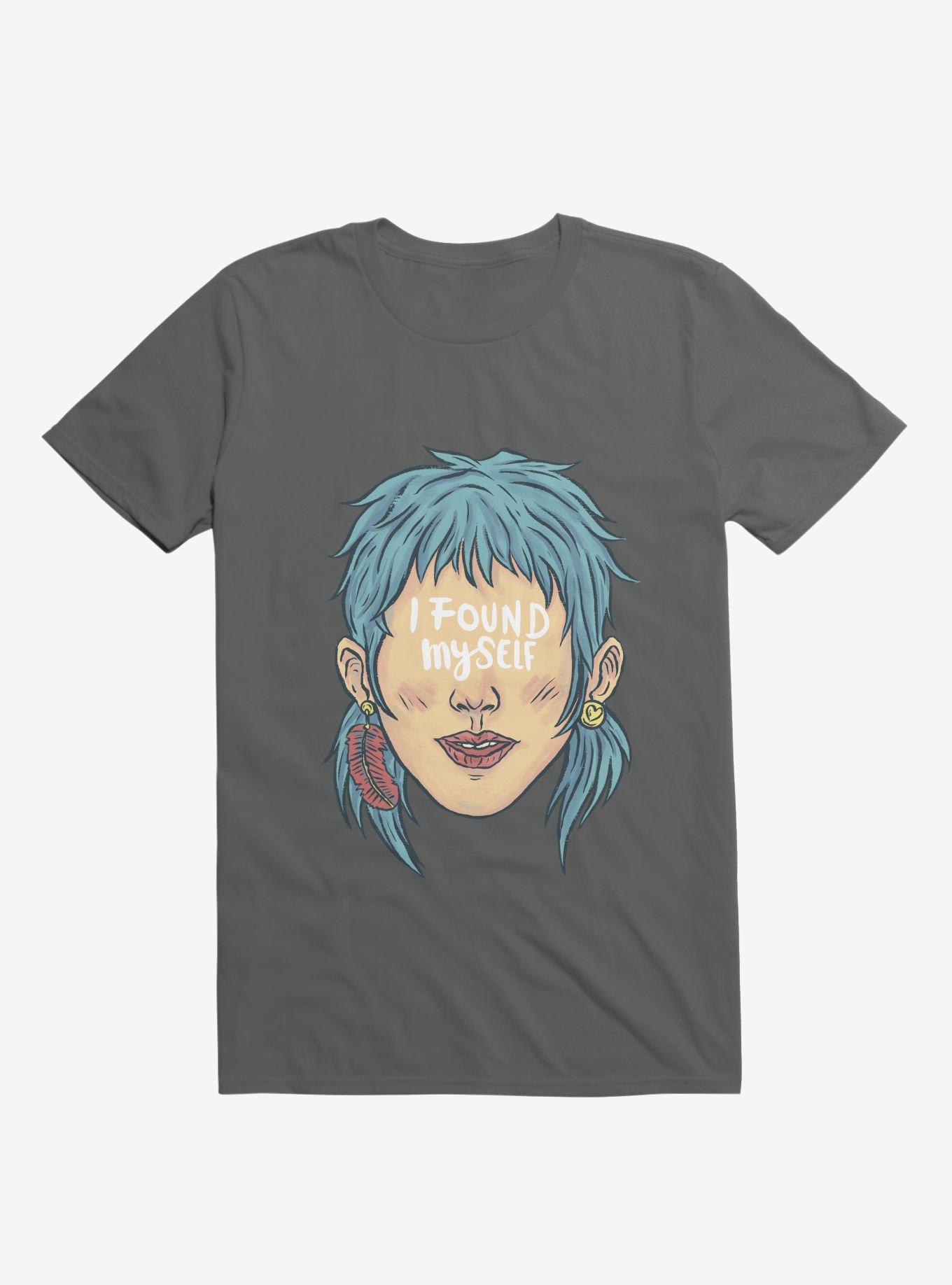 I Found Myself Blue Haired Charcoal Grey T-Shirt, CHARCOAL, hi-res