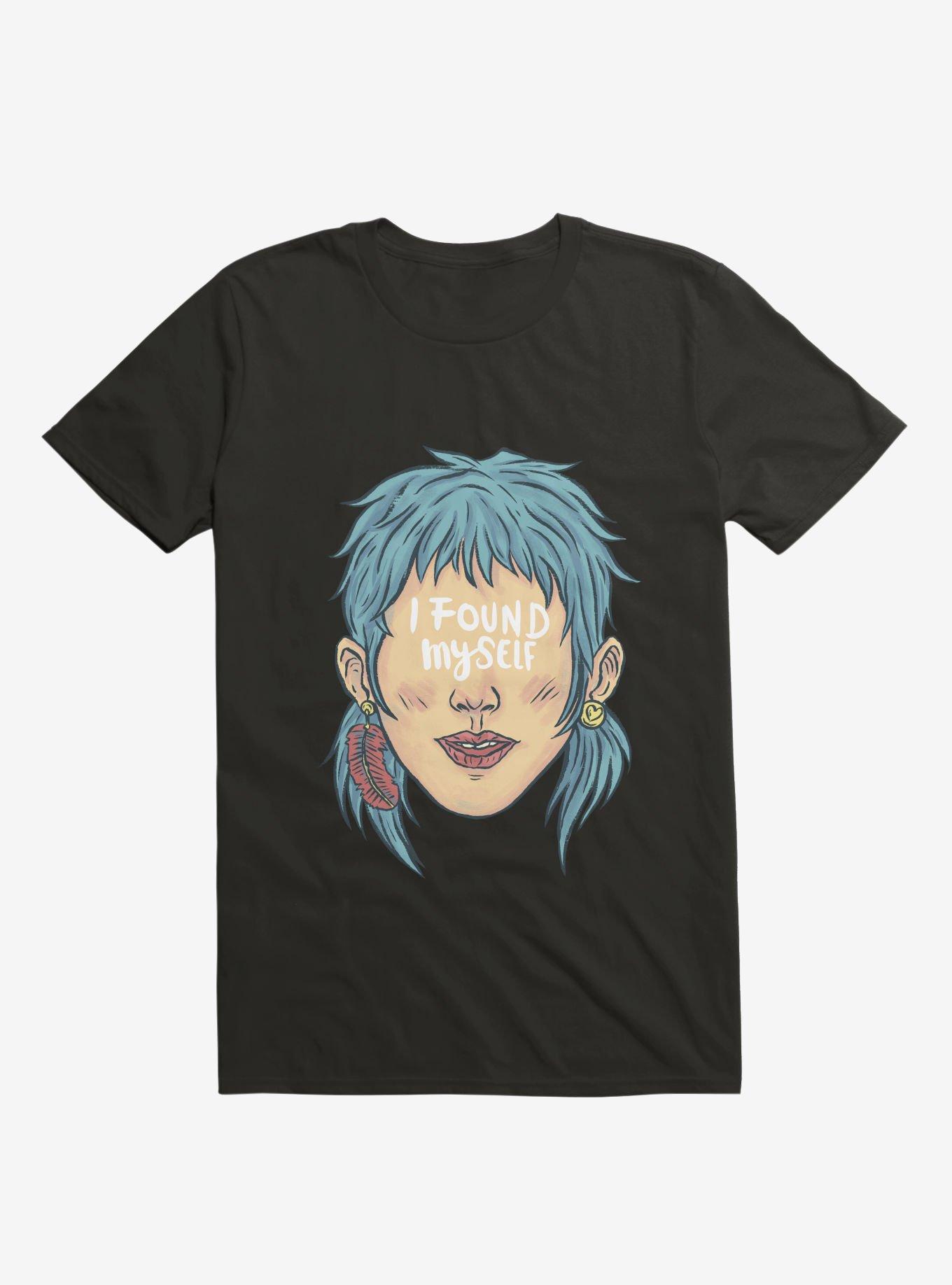 I Found Myself Blue Haired Black T-Shirt, BLACK, hi-res