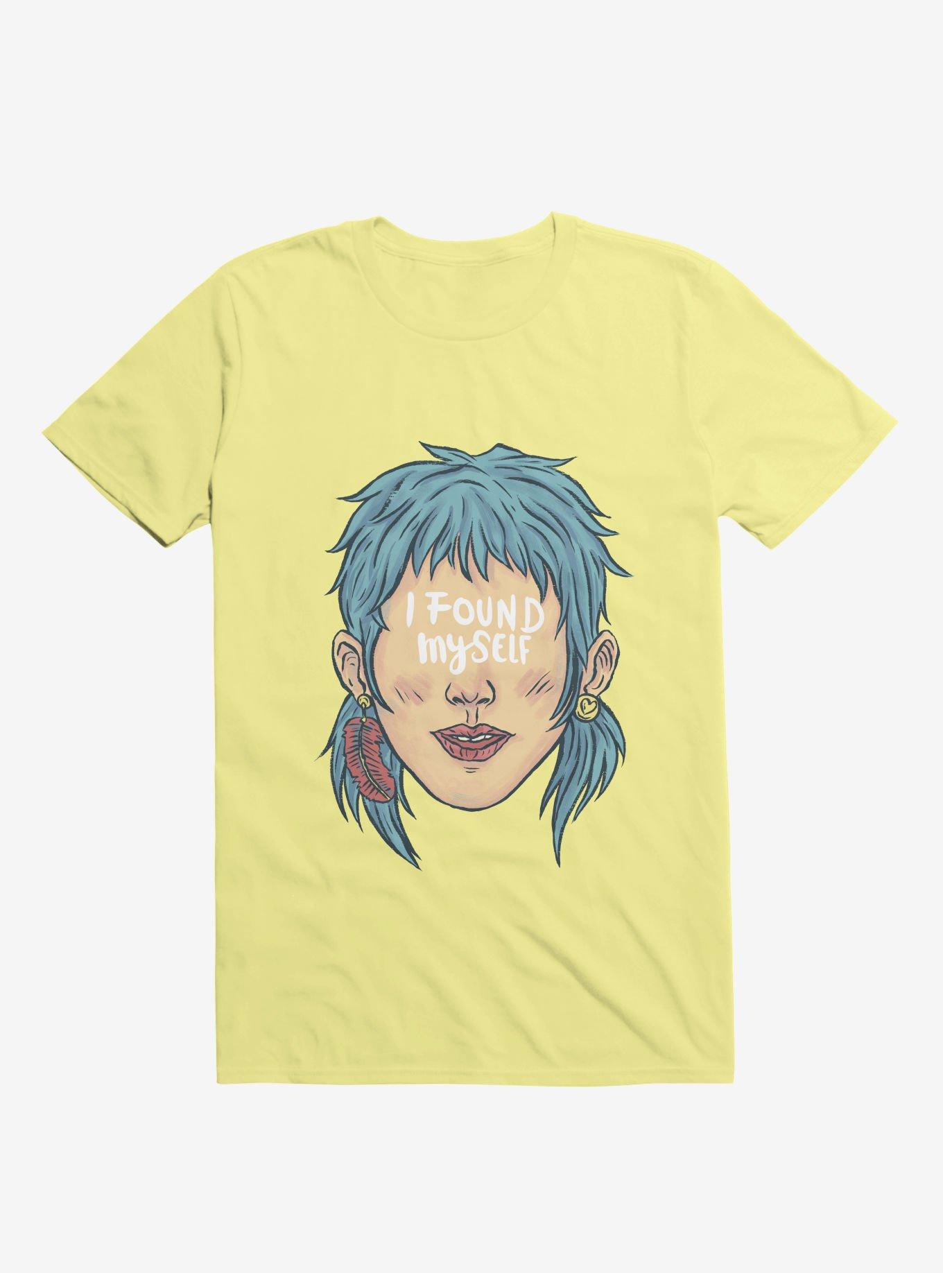 I Found Myself Blue Haired Corn Silk Yellow T-Shirt, , hi-res