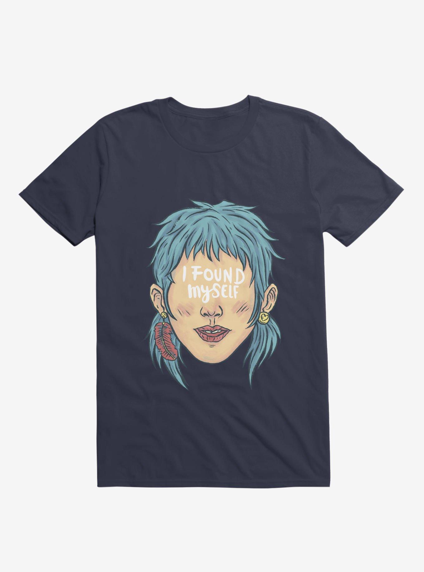 I Found Myself Blue Haired Navy Blue T-Shirt, NAVY, hi-res