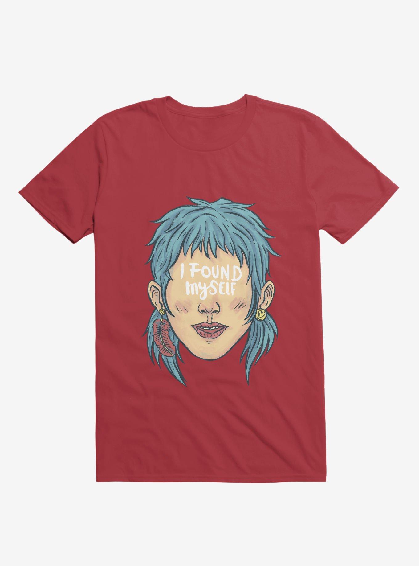 I Found Myself Blue Haired Red T-Shirt, RED, hi-res