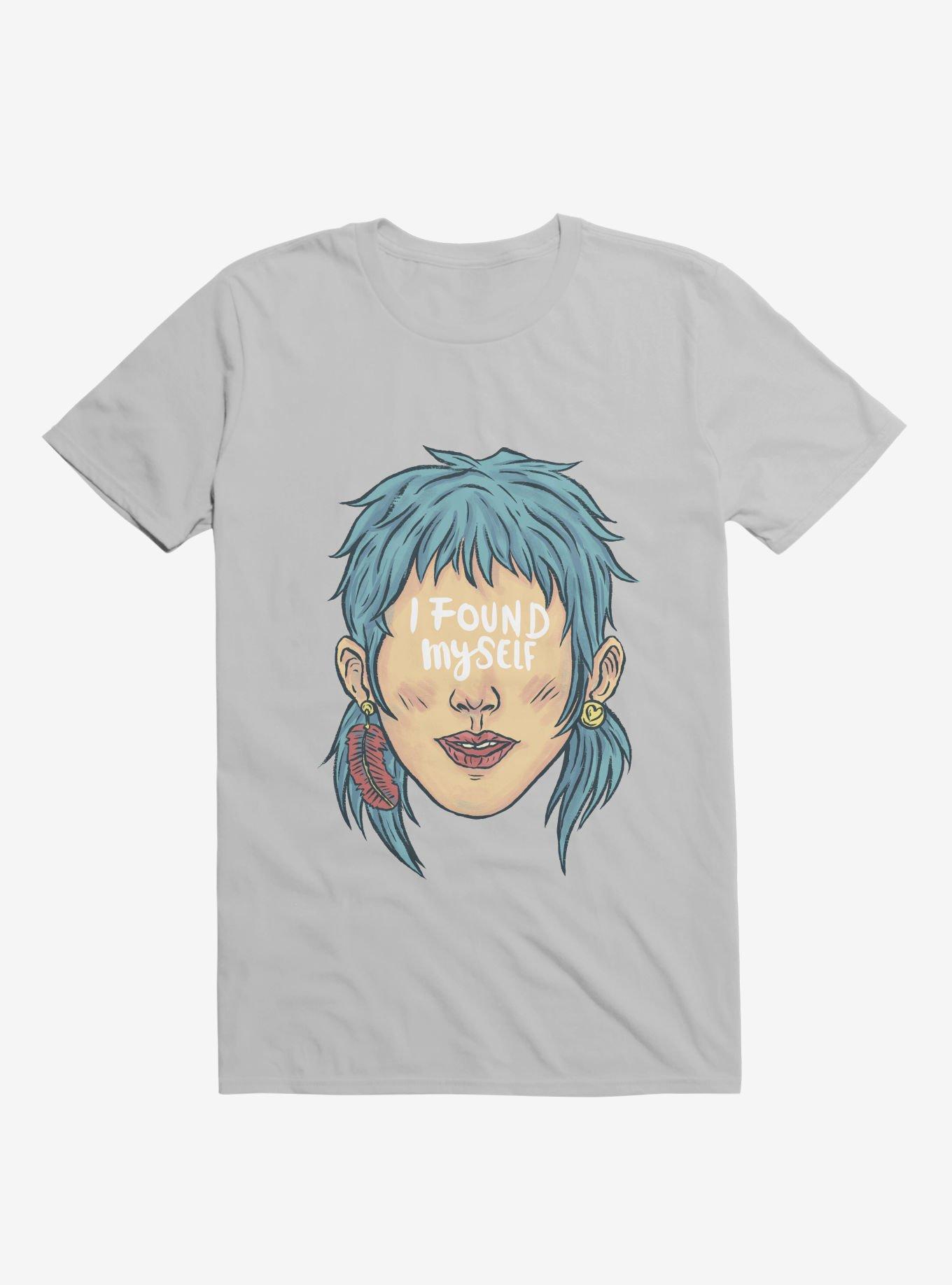 I Found Myself Blue Haired Ice Grey T-Shirt