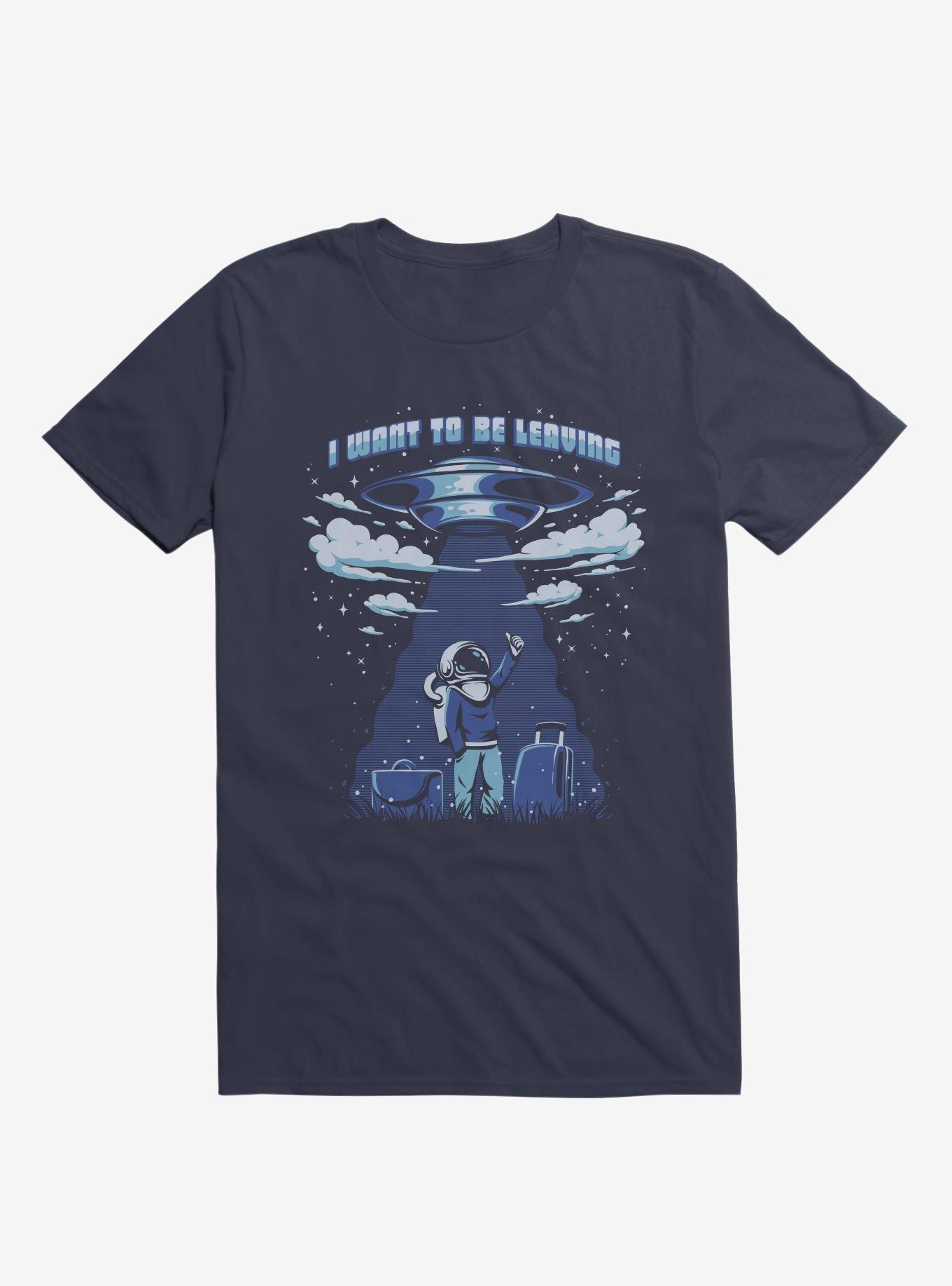 I Want To Be Leaving Astronaut Navy Blue T-Shirt, , hi-res