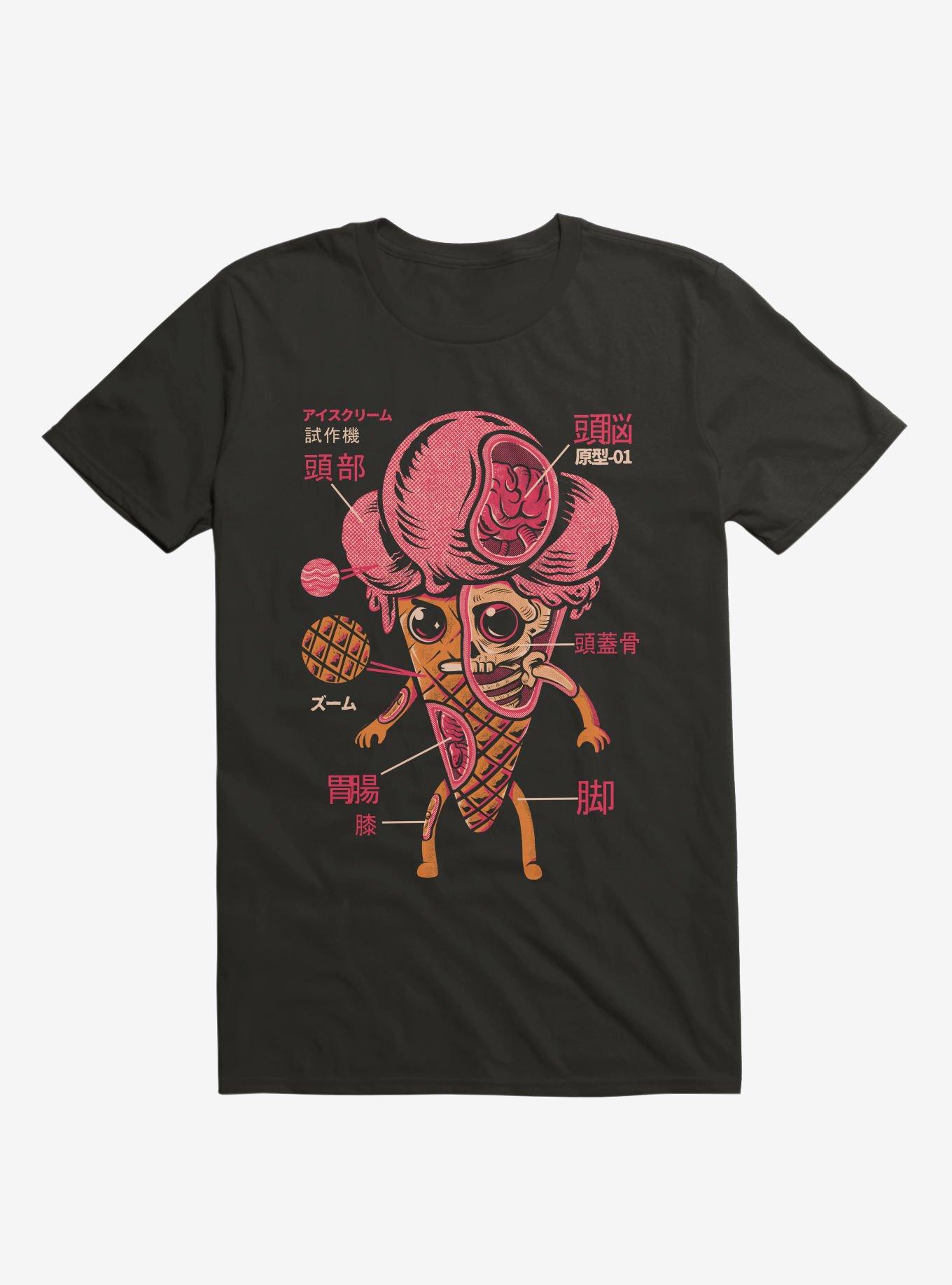Ice Cream Kaiju X-Ray Black T-Shirt, BLACK, hi-res