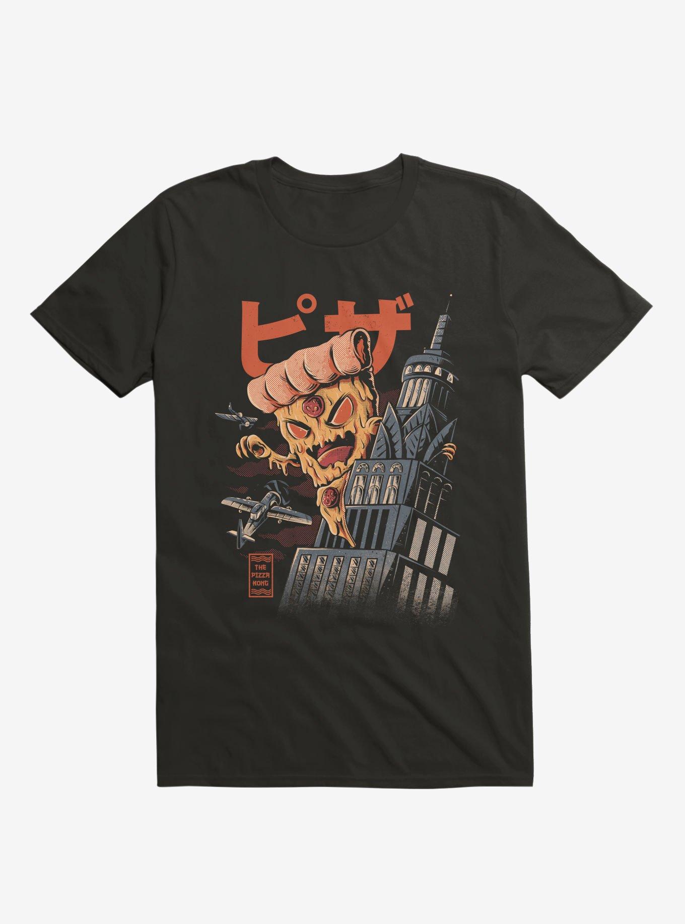 Pizza Kong Attack Black T-Shirt, BLACK, hi-res