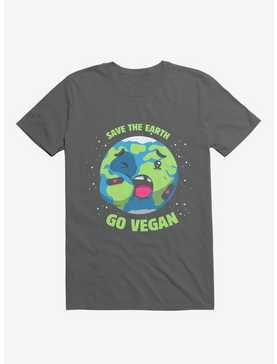 Save The Earth Go Vegan Charcoal Grey T-Shirt, , hi-res