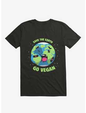 Save The Earth Go Vegan Black T-Shirt, , hi-res
