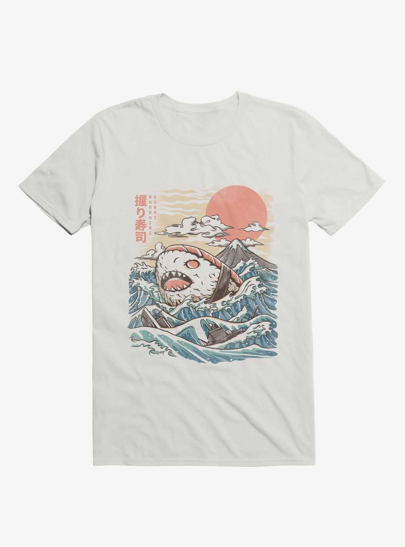 Sharkiri Sushi Ocean Attack White T-Shirt, , hi-res