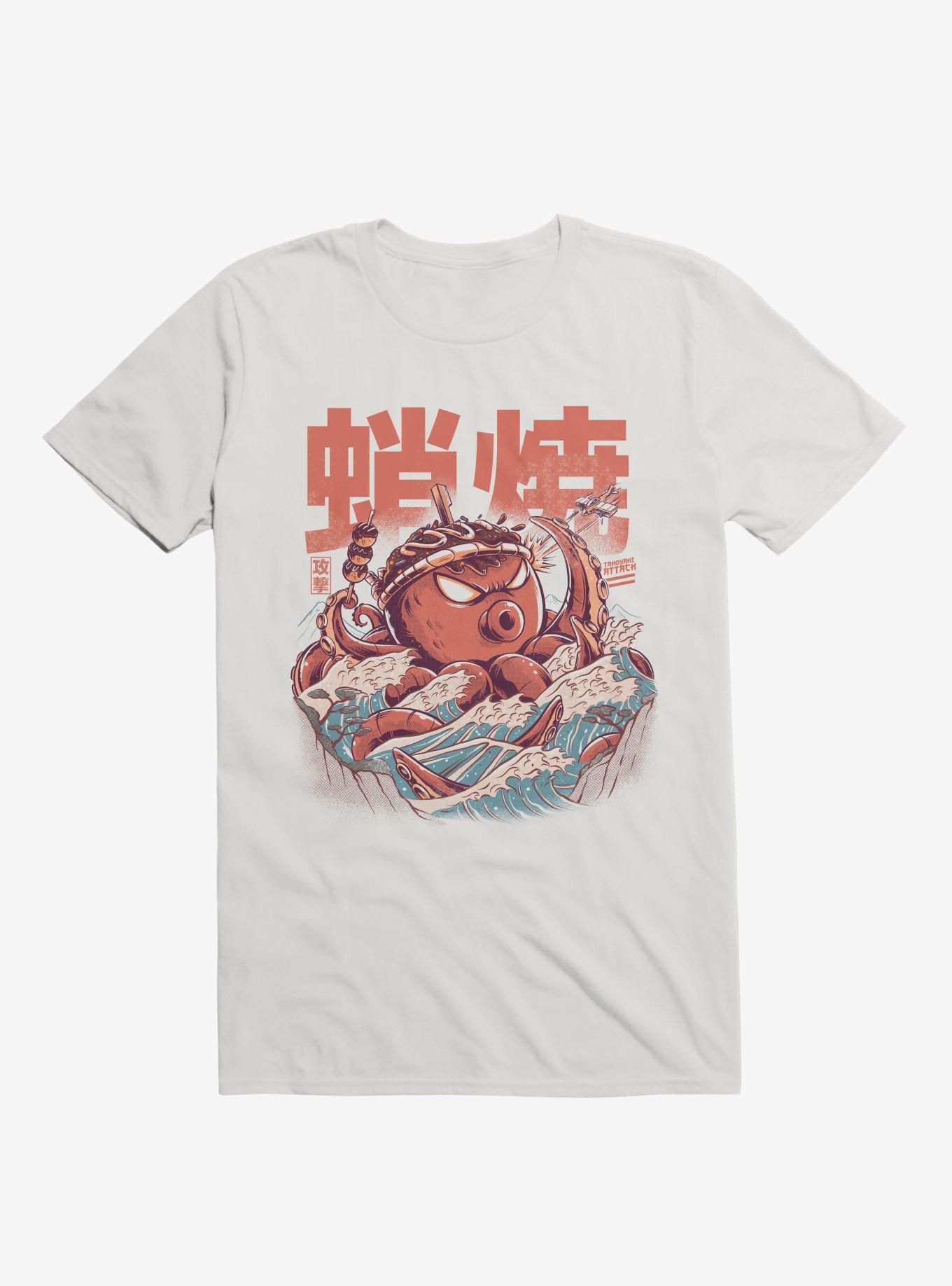 Takoyaki Attack White T-Shirt, , hi-res