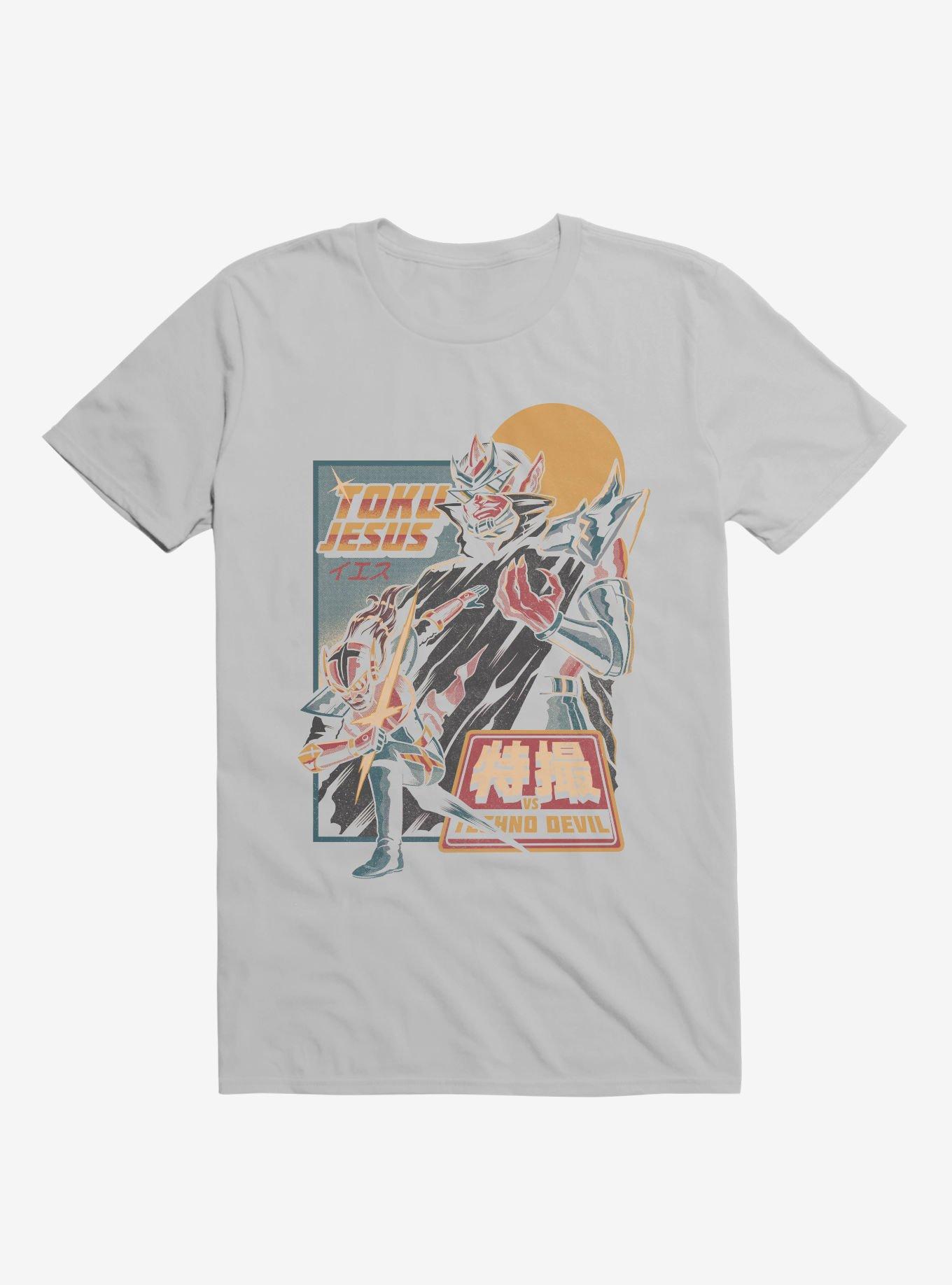 TokuJesus VS. Techno Devil Ice Grey T-Shirt, ICE GREY, hi-res