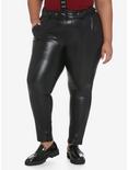 Black Faux Leather Pants Plus Size, BLACK, hi-res