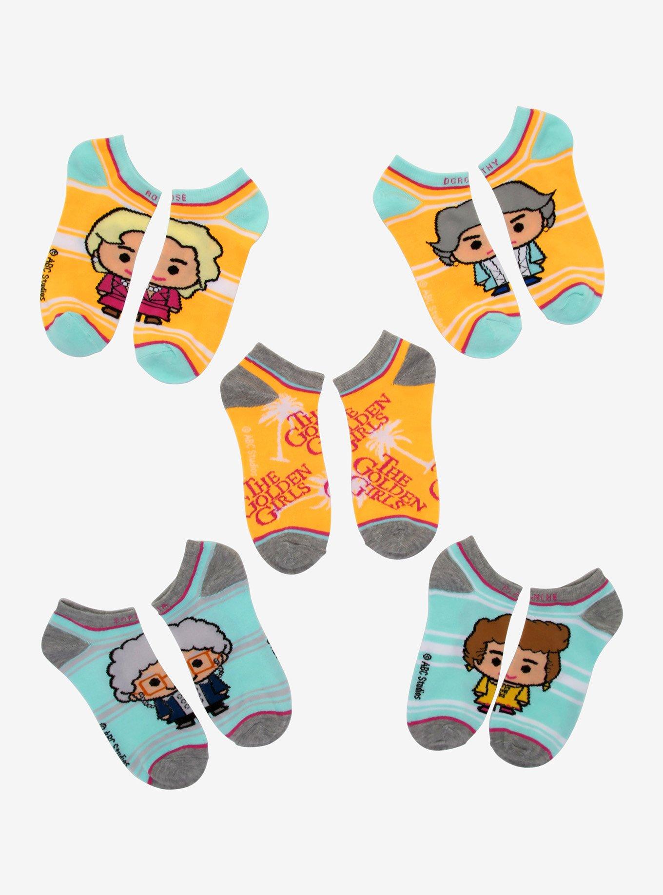 The Golden Girls Chibi No-Show Socks 5 Pair, , hi-res
