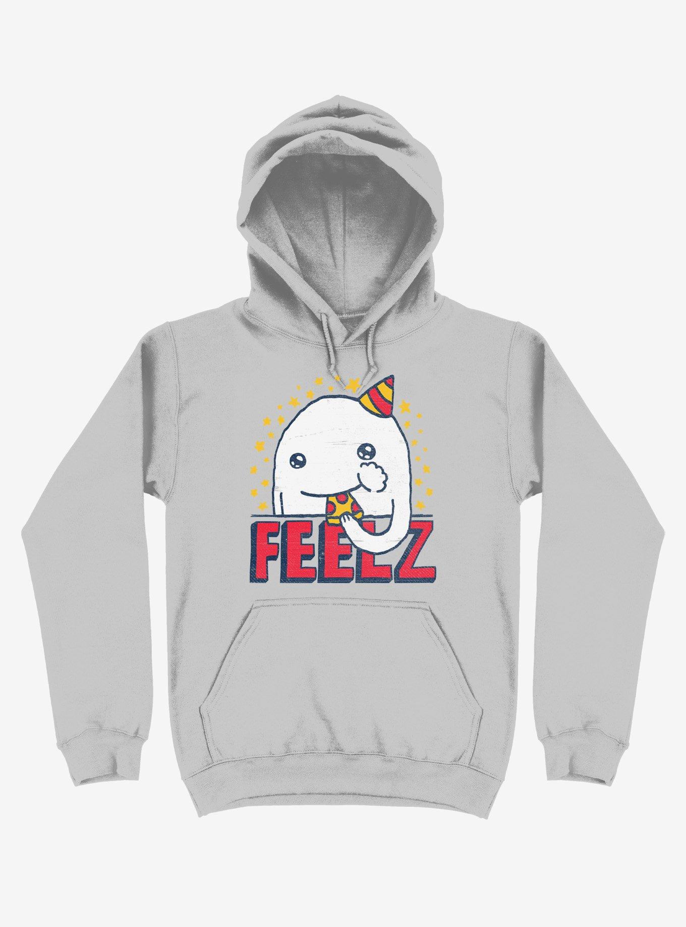 All Of The Feelz Pizza Silver Hoodie, , hi-res