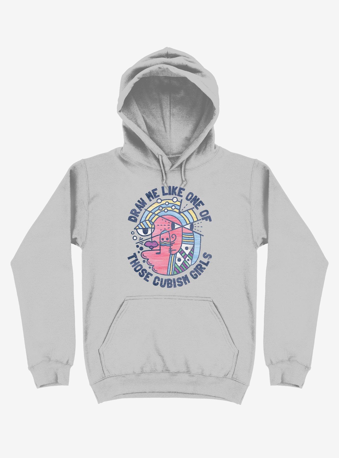 Draw Me Like On Of Those Cubism Girls Silver Hoodie, , hi-res