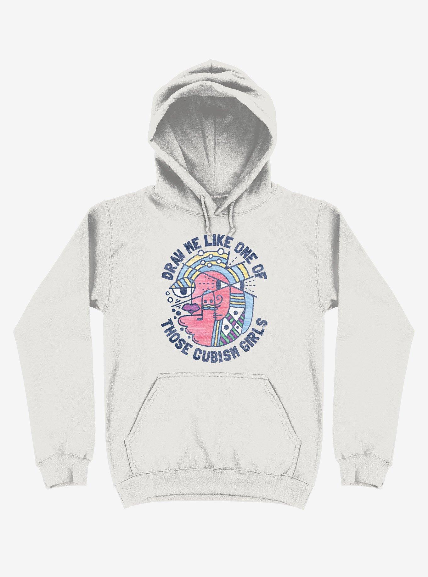Draw Me Like On Of Those Cubism Girls White Hoodie, , hi-res