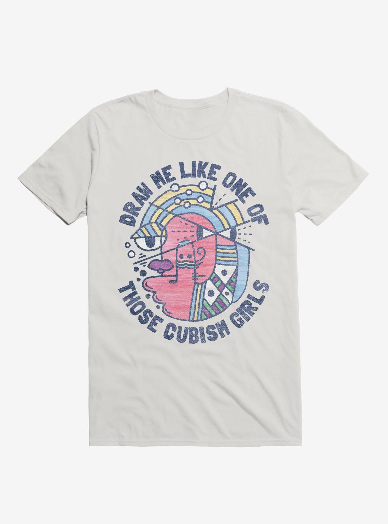 Draw Me Like On Of Those Cubism Girls White T-Shirt, , hi-res