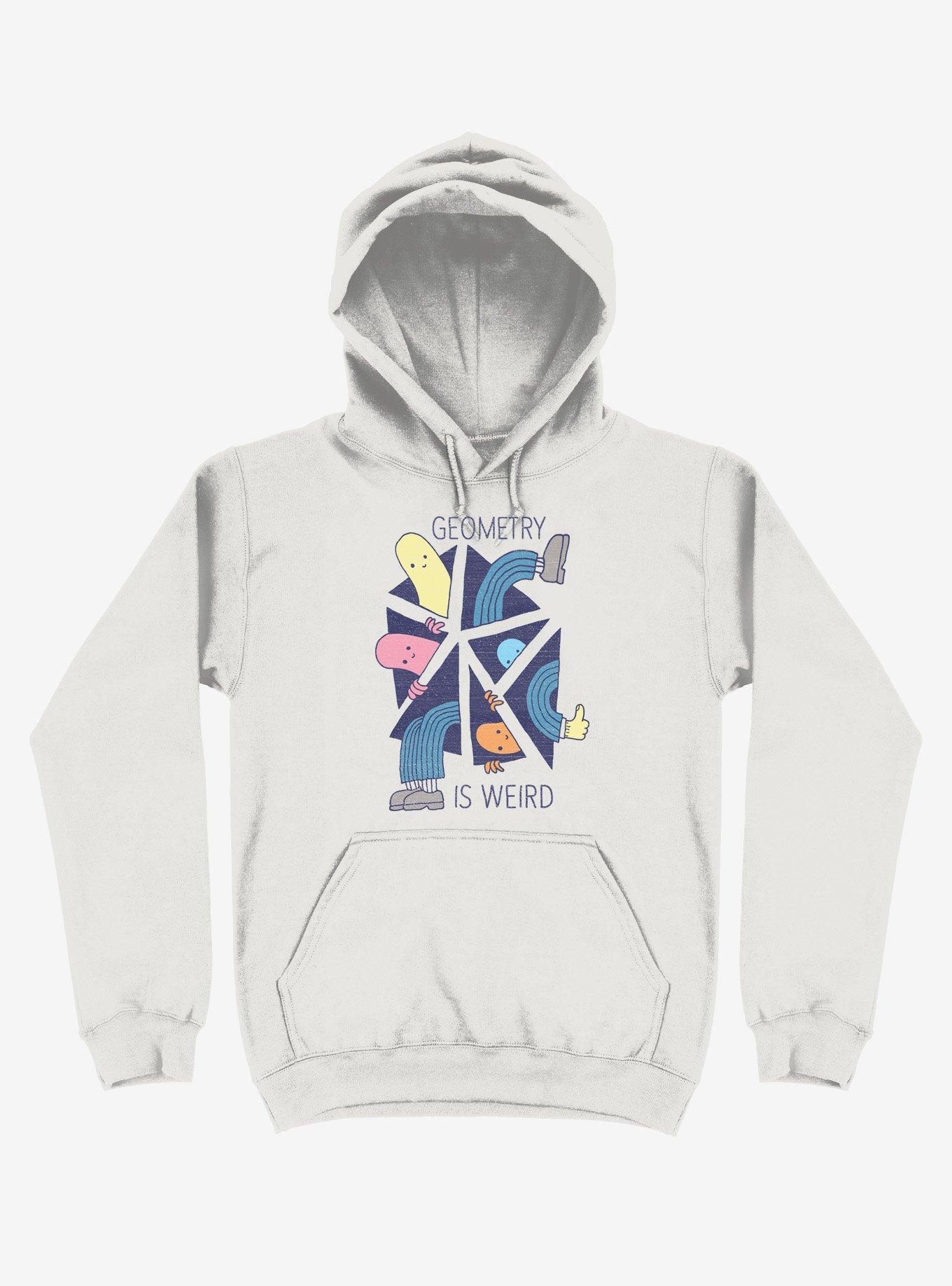 Geometry Is Weird White Hoodie, , hi-res