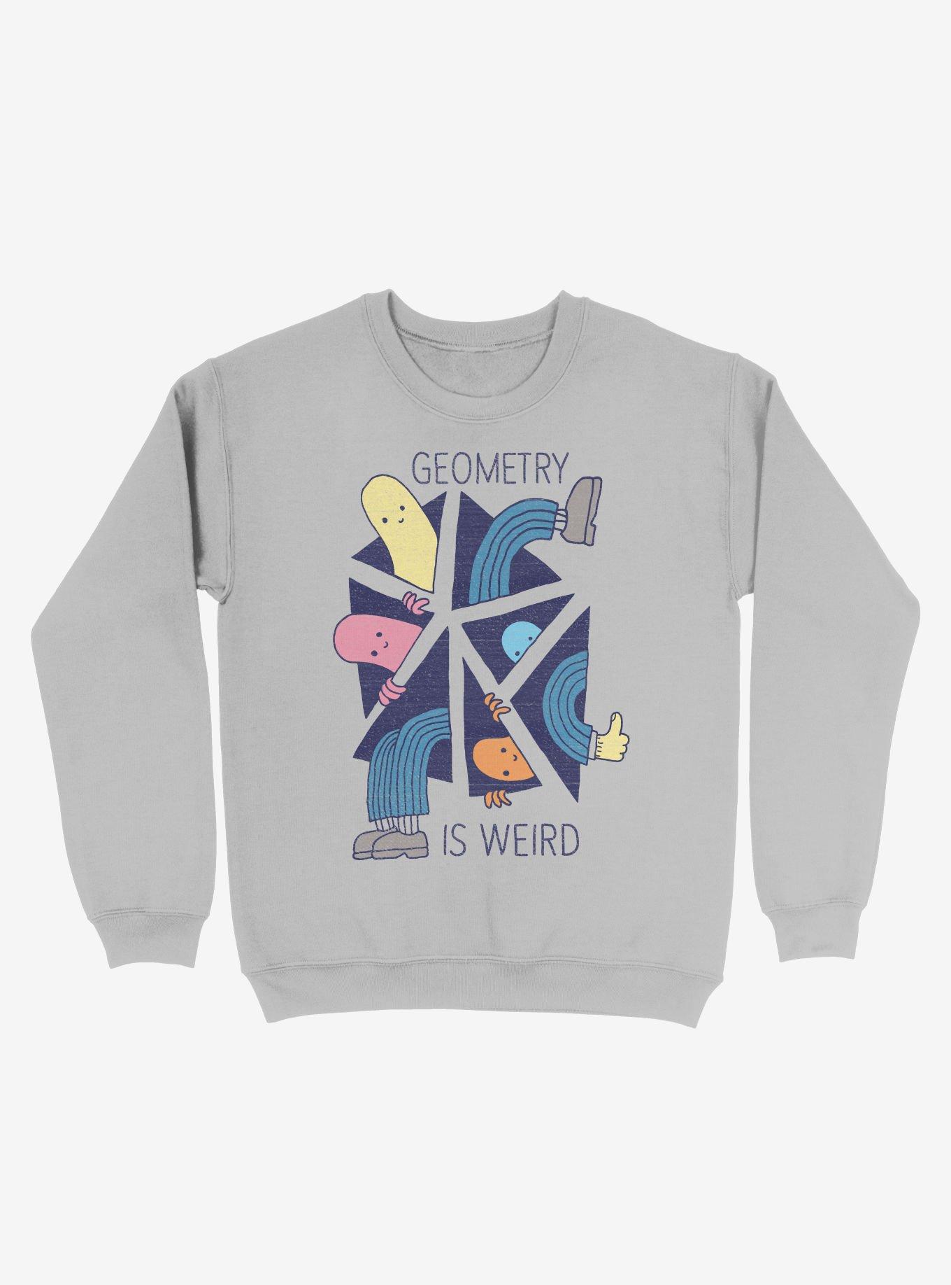 Geometry Is Weird Silver Sweatshirt, SILVER, hi-res