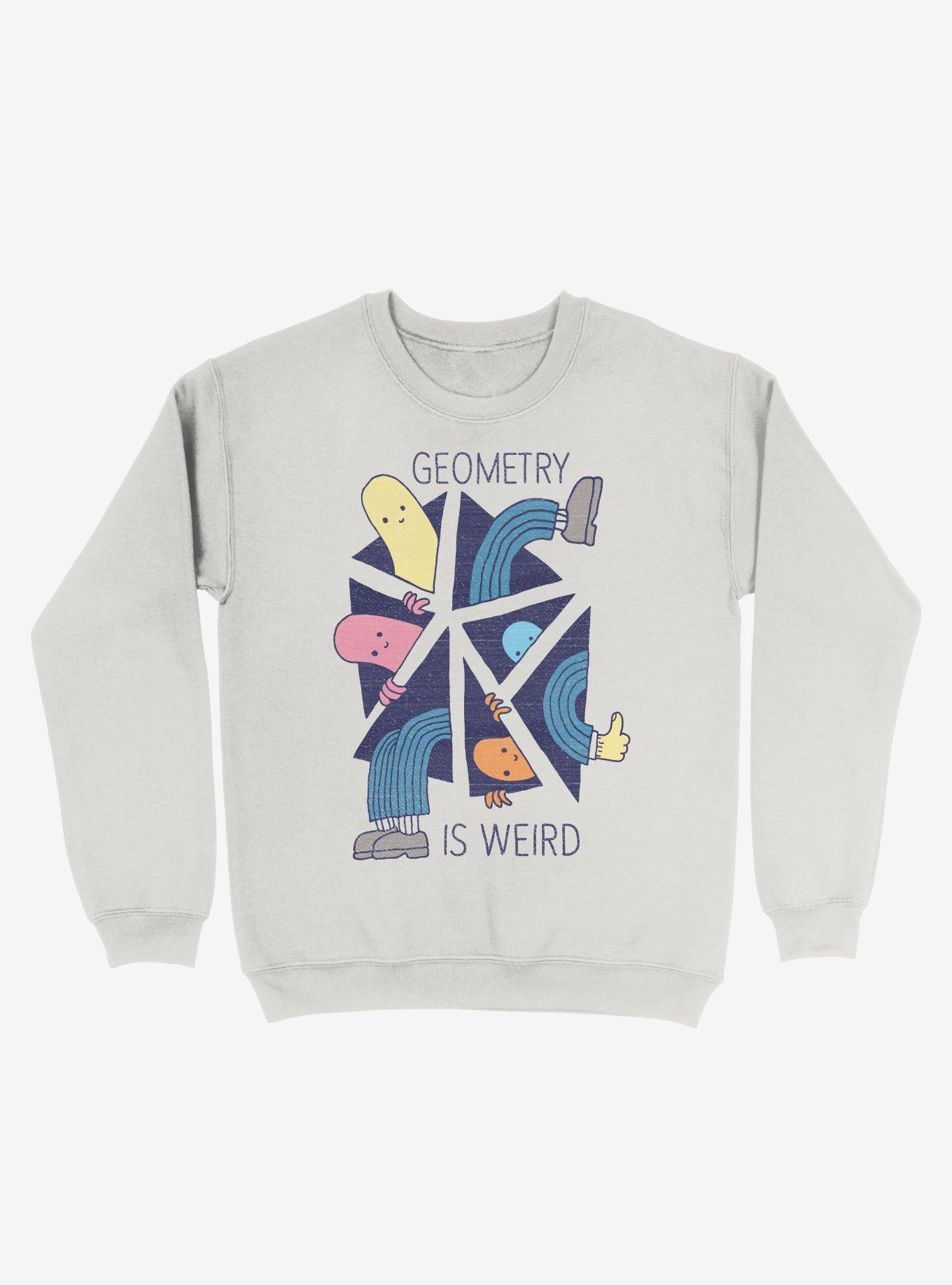 Geometry Is Weird White Sweatshirt, , hi-res