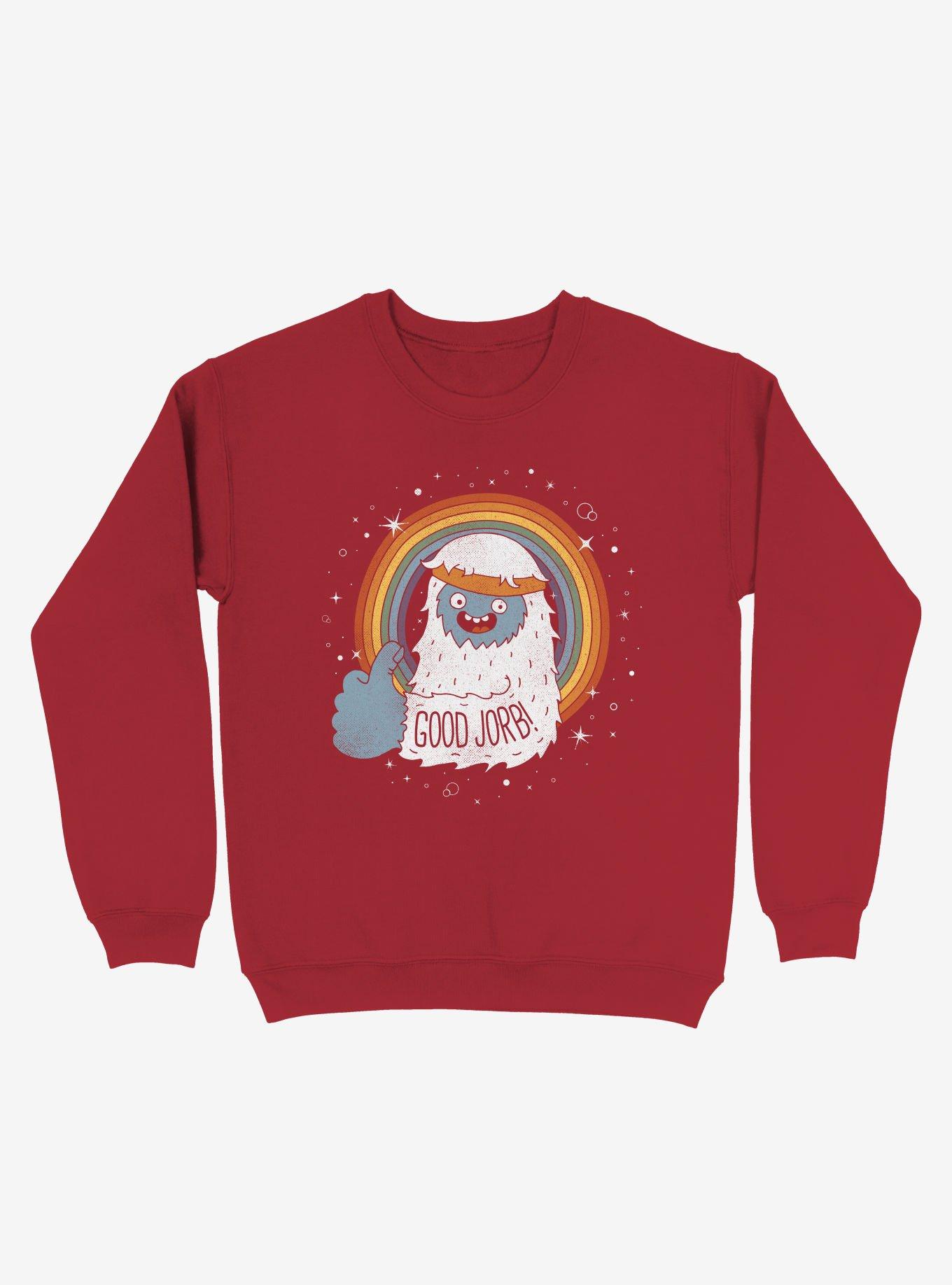 Good Jorb! Red Sweatshirt, RED, hi-res