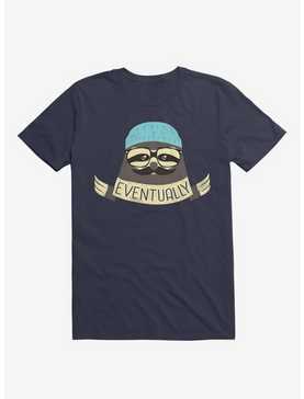 Hipster Sloth Takes His Time Navy Blue T-Shirt, , hi-res