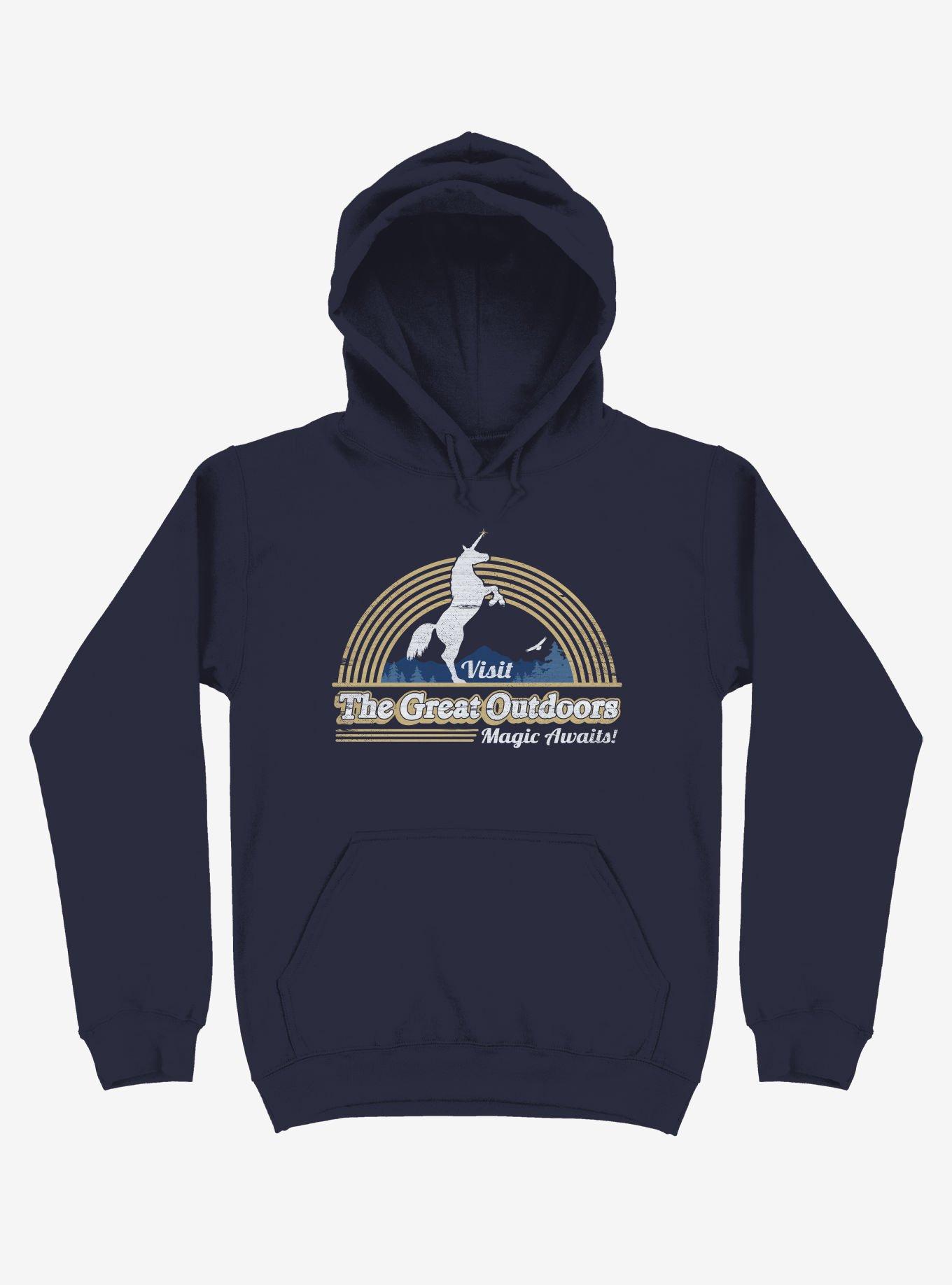 Magic Awaits! Unicorn Navy Blue Hoodie