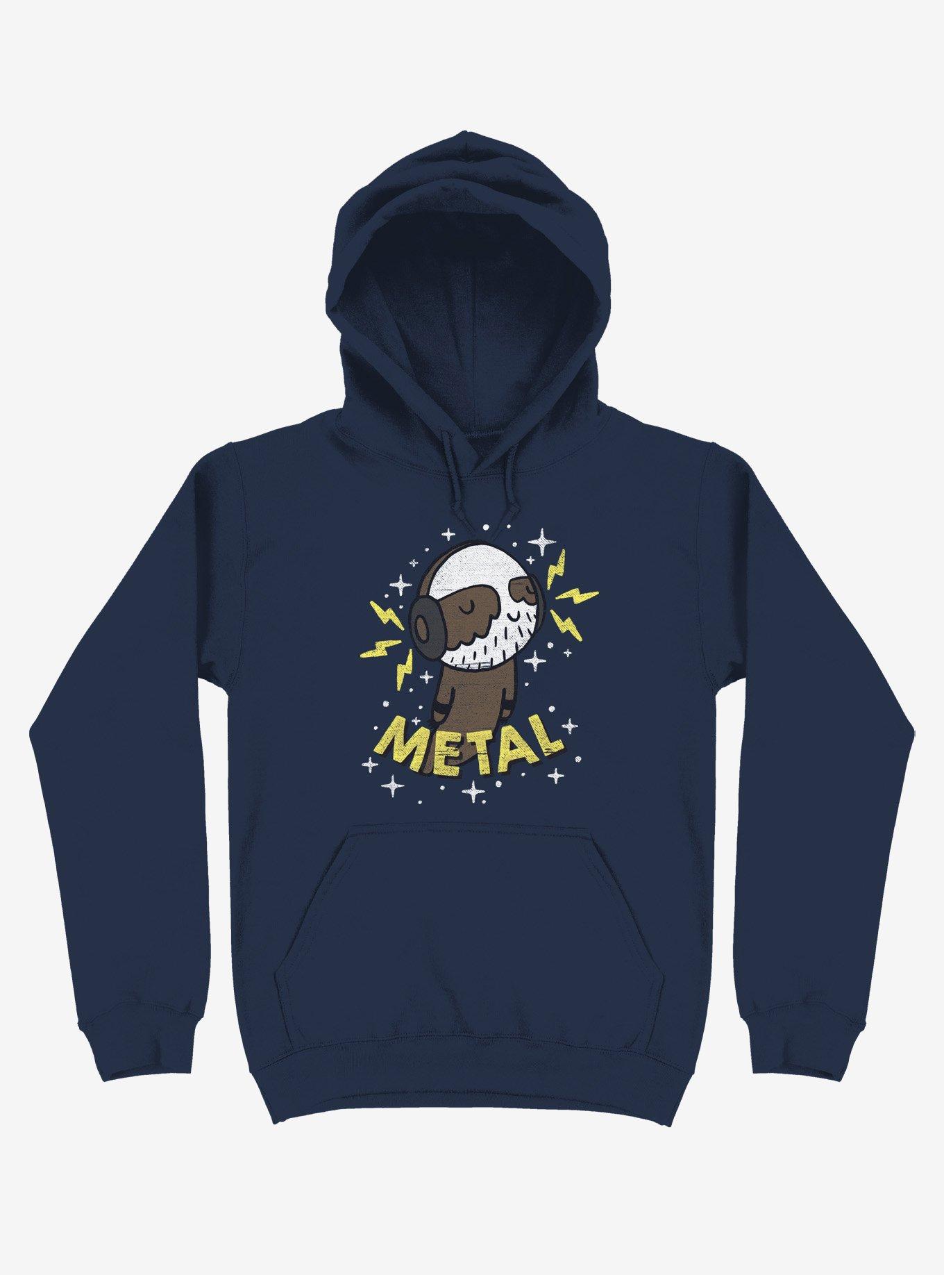 Metal Is My Co-Pilot Navy Blue Hoodie