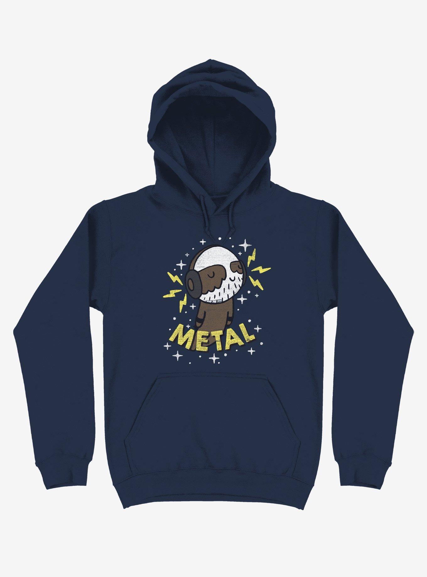 Metal Is My Co-Pilot Navy Blue Hoodie, NAVY, hi-res