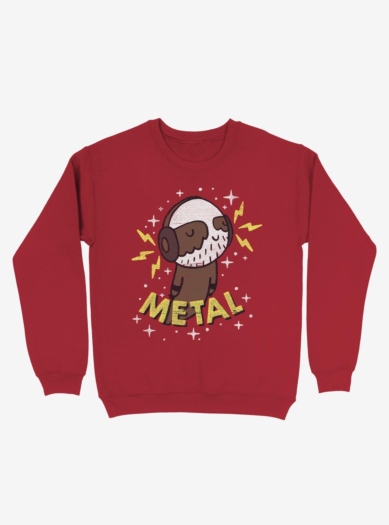 Metal Is My Co-Pilot Red Sweatshirt, RED, hi-res