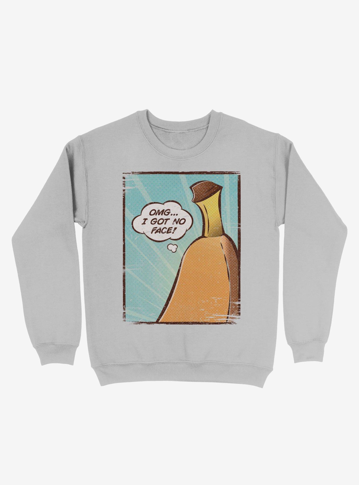OMG... I Got No Face! Banana Silver Sweatshirt, SILVER, hi-res