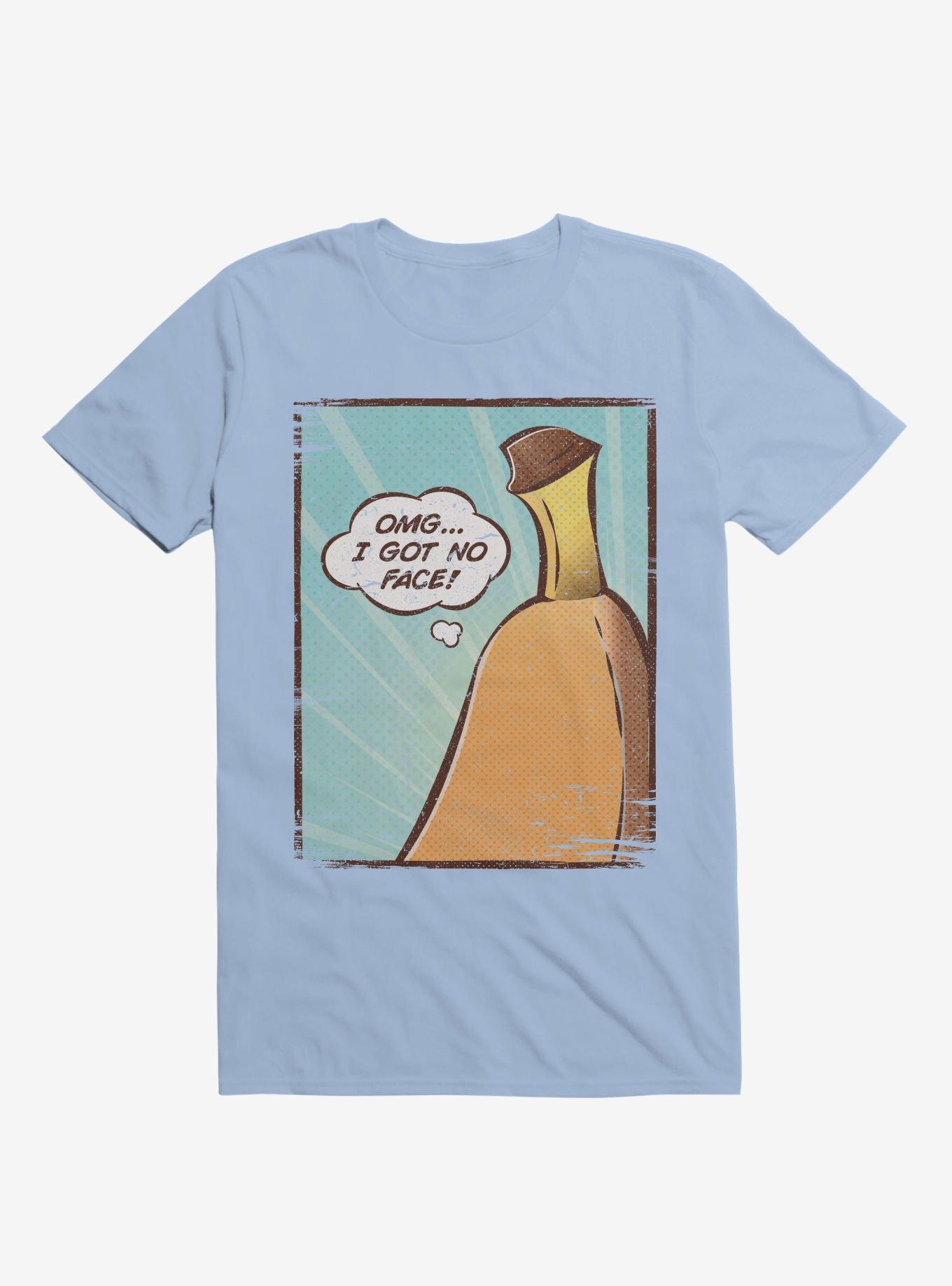 THRDLESS OMG... I Got No Face! Banana Light Blue T-Shirt