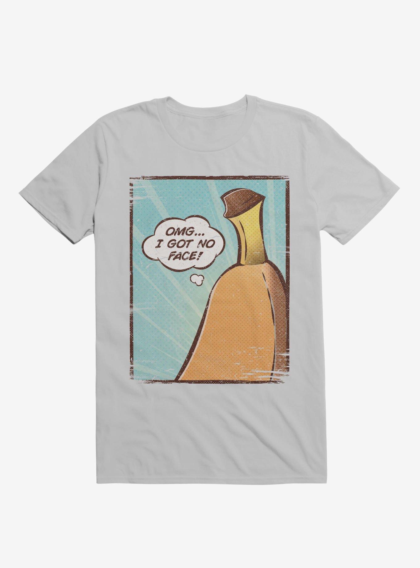 OMG... I Got No Face! Banana Silver T-Shirt, SILVER, hi-res