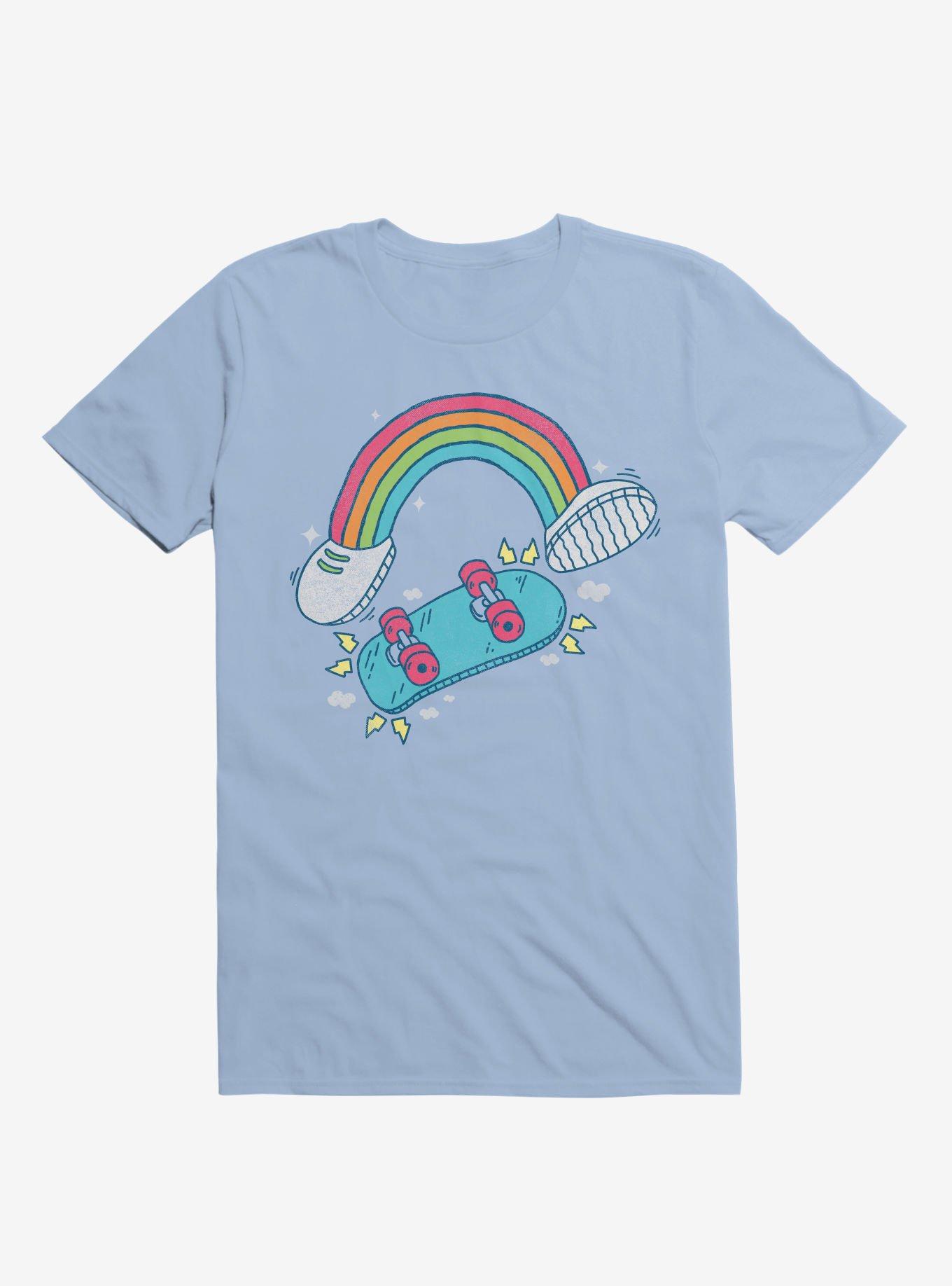 Radbow Rainbow Skateboard Light Blue T-Shirt, , hi-res