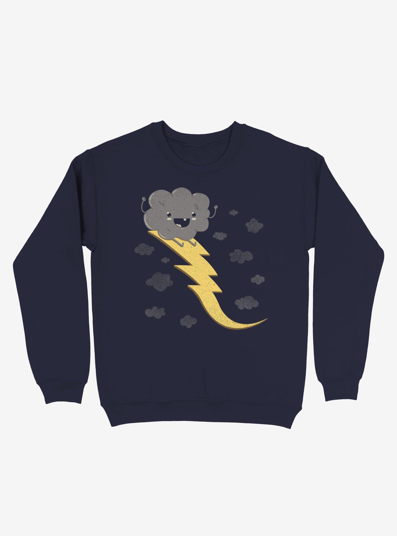 Ride The Lightning Cloud Navy Blue Sweatshirt, , hi-res