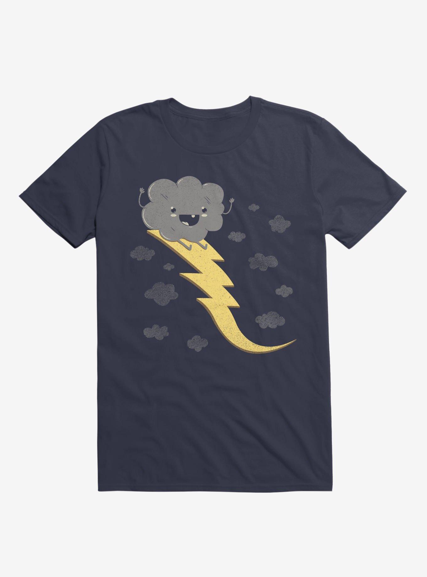 Ride The Lightning Cloud Navy Blue T-Shirt, , hi-res