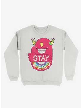 Stay Weird Rainbow Bolt White Sweatshirt, , hi-res