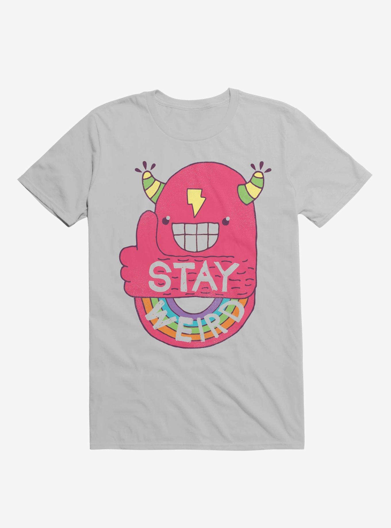 Stay Weird Rainbow Bolt Silver T-Shirt, , hi-res