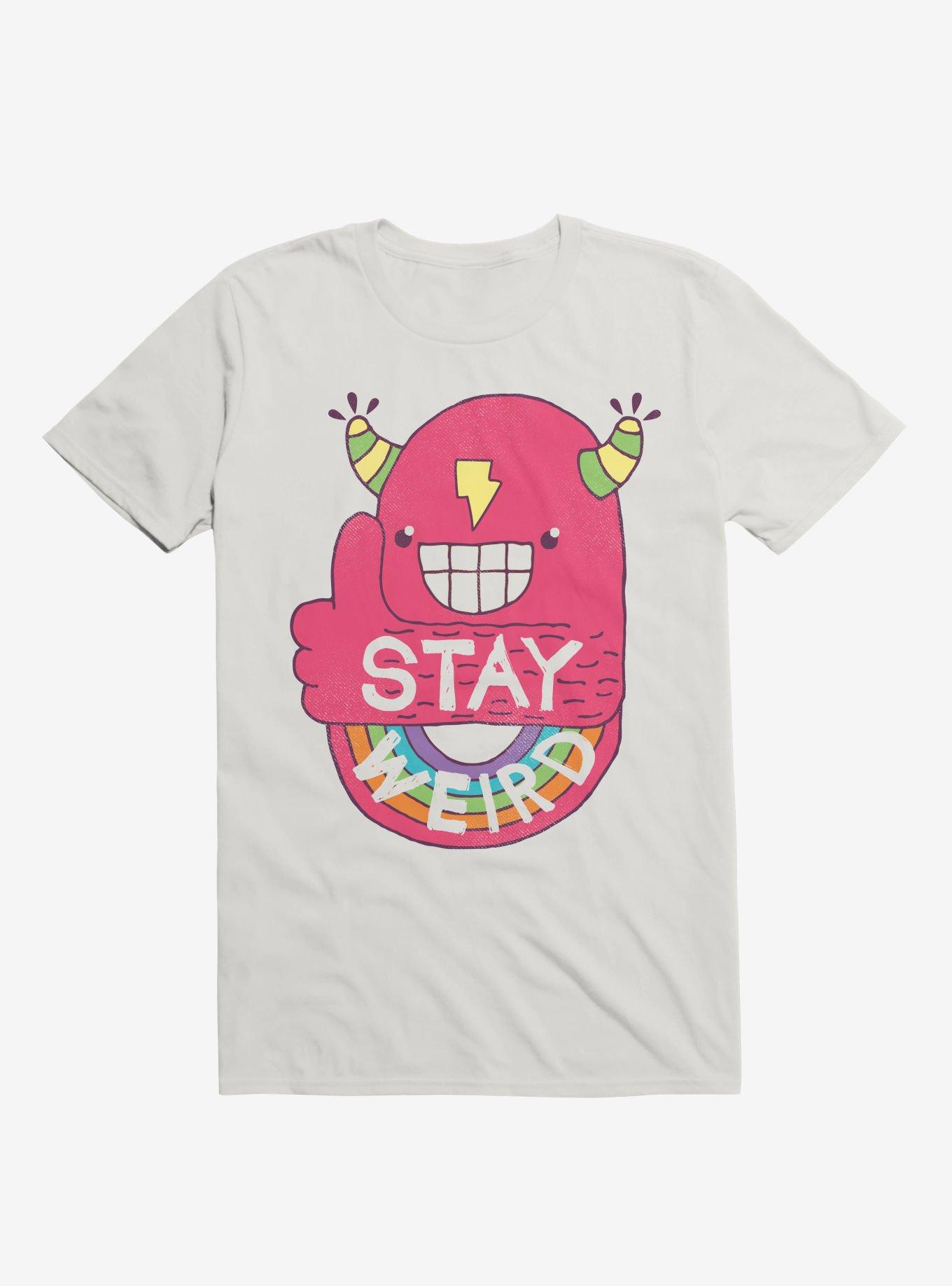 Stay Weird Rainbow Bolt White T-Shirt, , hi-res