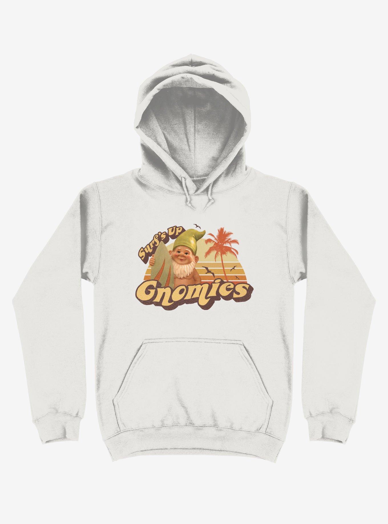 Surf's Up Gnomies White Hoodie, WHITE, hi-res