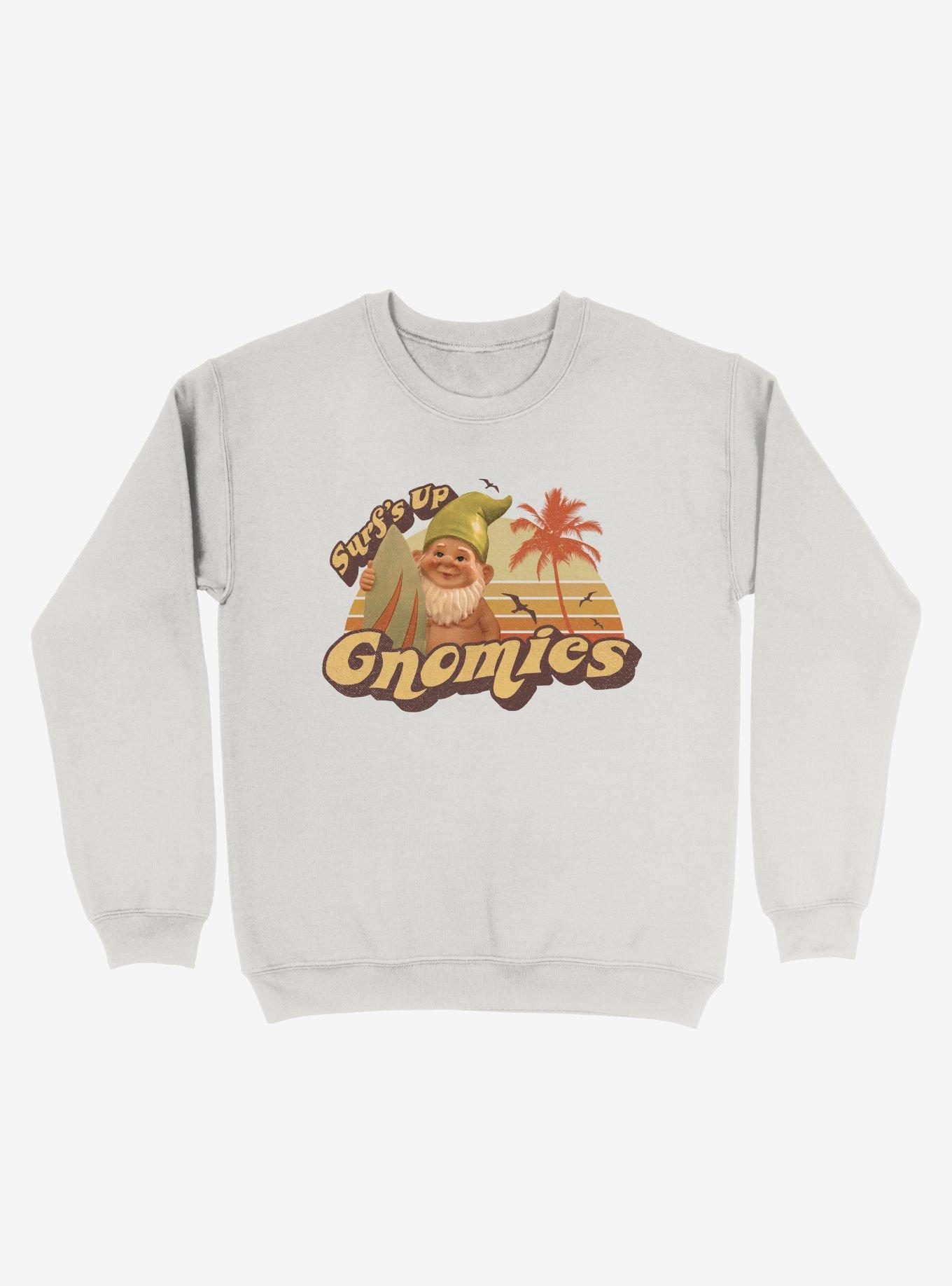 Surf's Up Gnomies White Sweatshirt, , hi-res