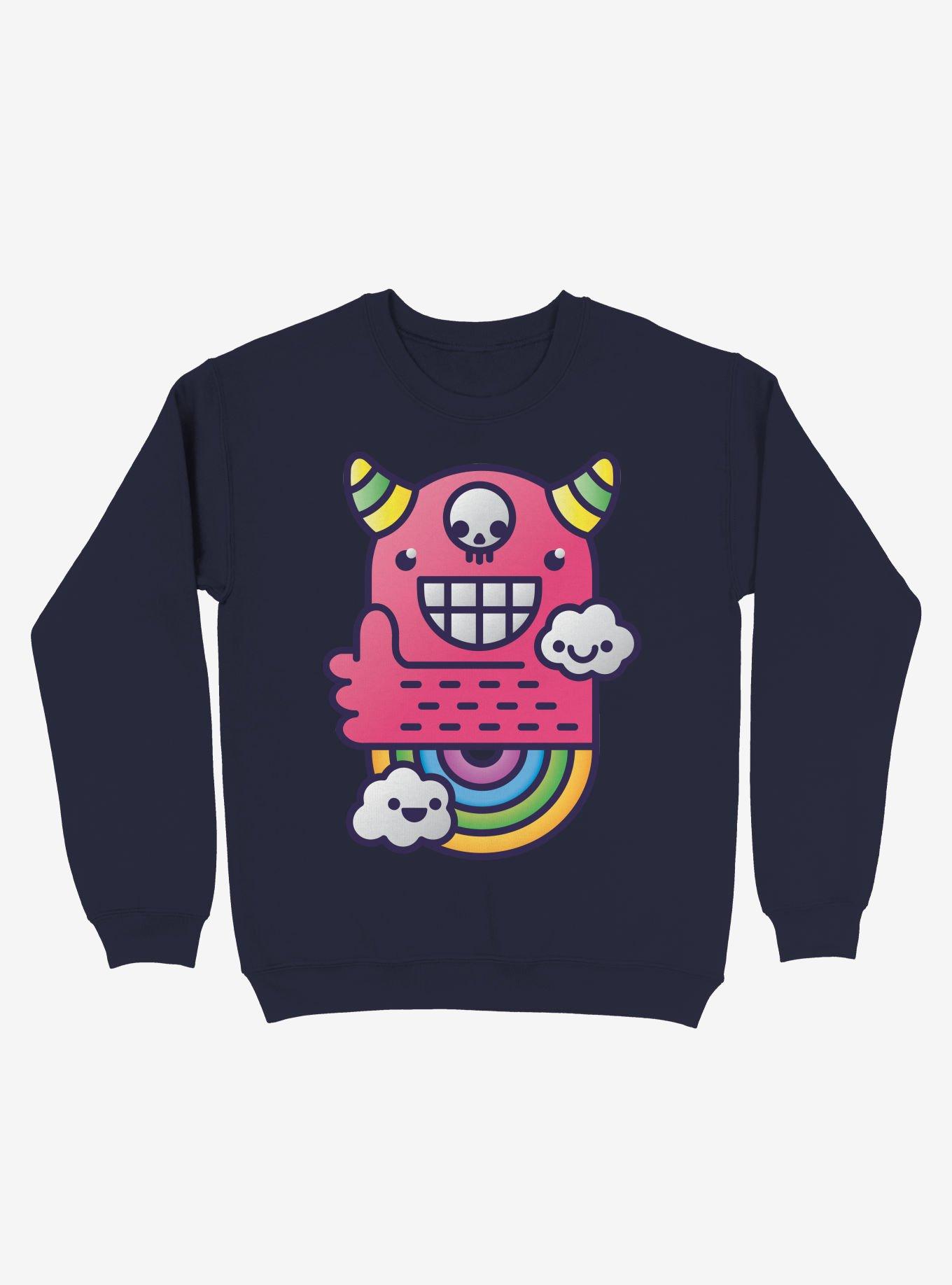 U Are Best Good Friend! Rainbow Navy Blue Sweatshirt, NAVY, hi-res