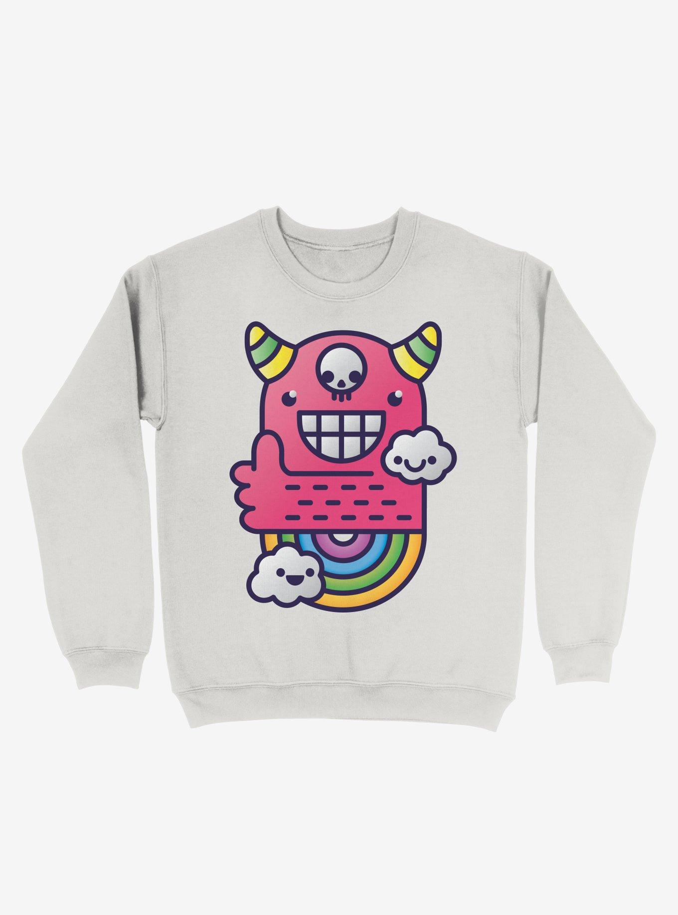 U Are Best Good Friend! Rainbow White Sweatshirt, WHITE, hi-res